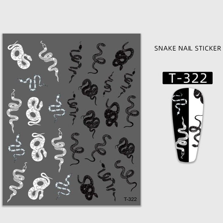 Black and White Snake Stickers