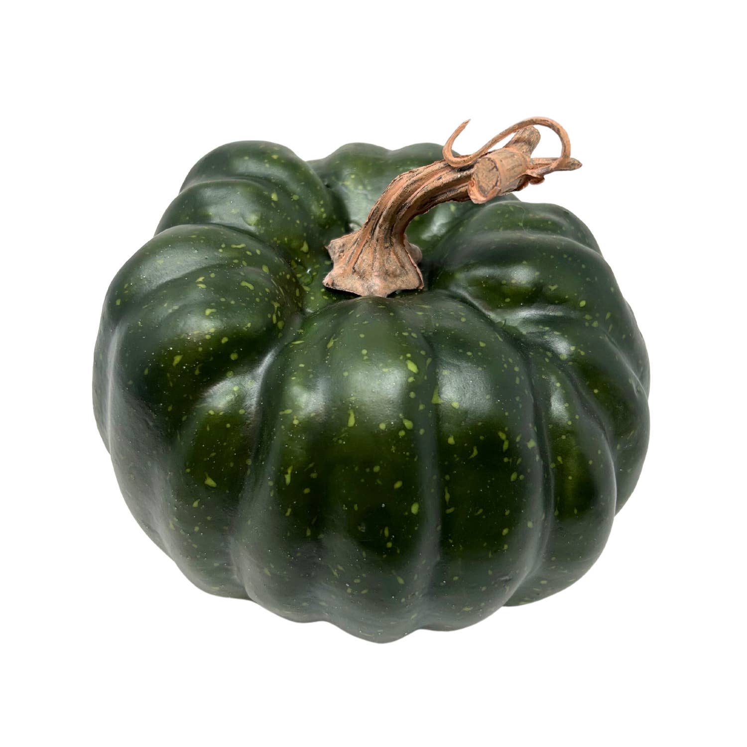 French Country Pumpkin Decor - 5.25 x 4.5 Inch Green Ceramic Fall Table Centerpiece for Thanksgiving, Autumn Home Decor, Farmhouse Kitchen Display