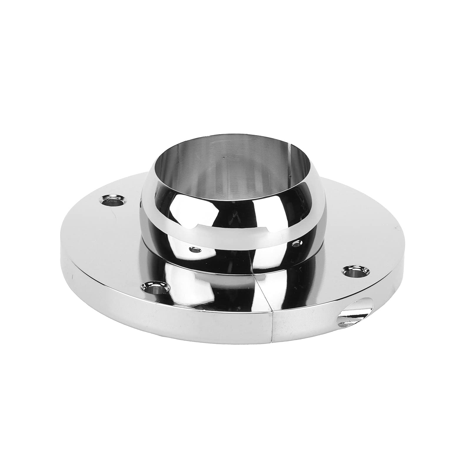 Aluminum Alloy Steering Column Floor Mount - Pack of 2, Polished Round Replacement for BBC 350 Engine with 4 Mounting Holes & 360° Rotation - Perfect for Car Restoration & Hot Rod Builds