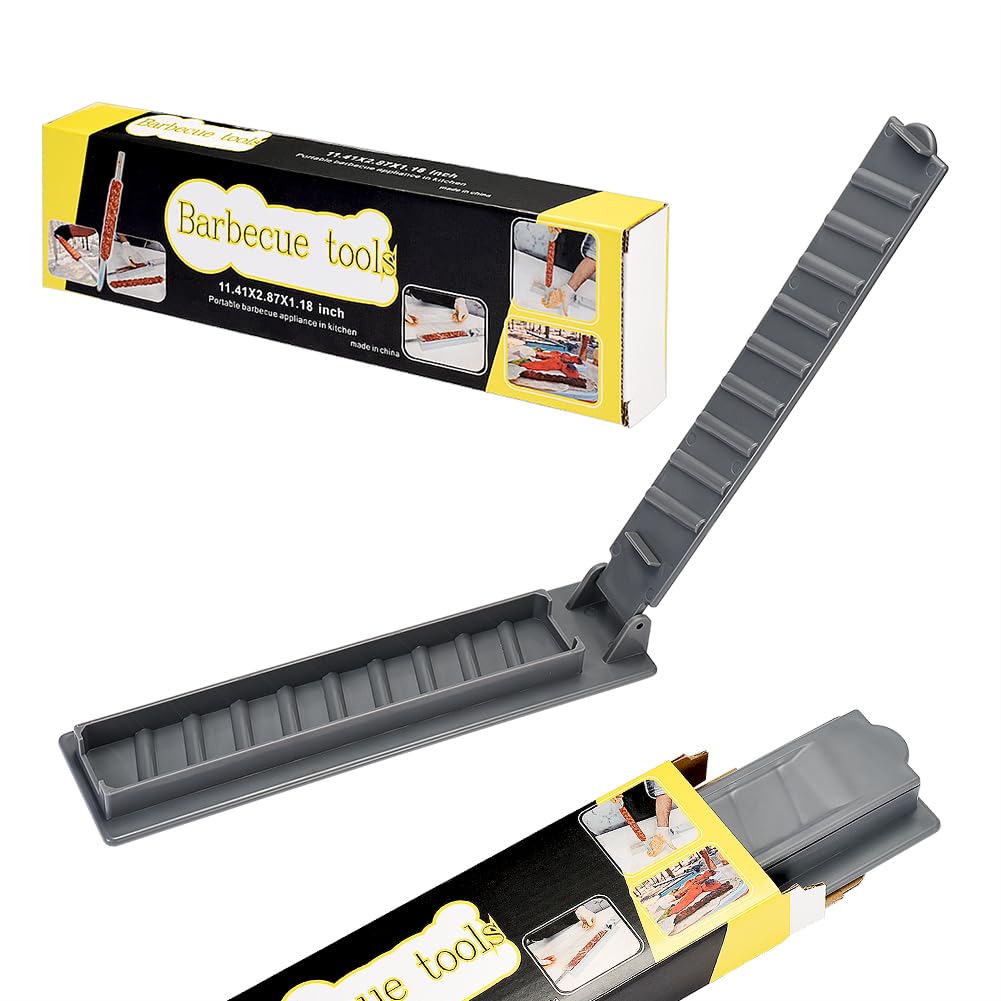 Premium Kebab Maker Machine - Manual Kabob Press Mold for Homemade Shish Kebabs & Skewers (1pc, Grey) - Perfect for BBQs, Parties & Outdoor Cooking