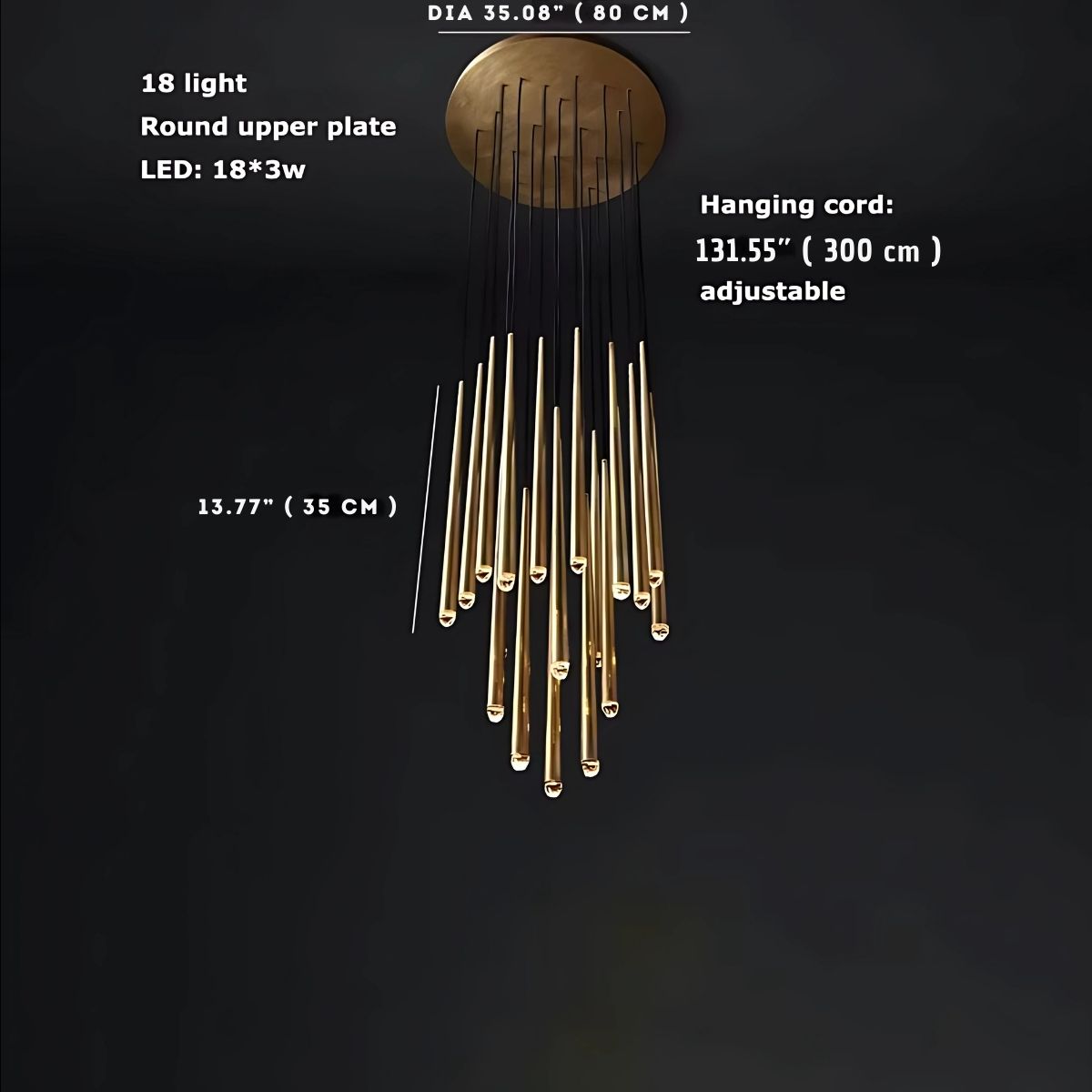 Modern Crystal Chandelier for High Ceiling Living Room, Dining Room & Entryway - Elegant Lighting Fixture for Luxury Home Decor & Wedding Venues