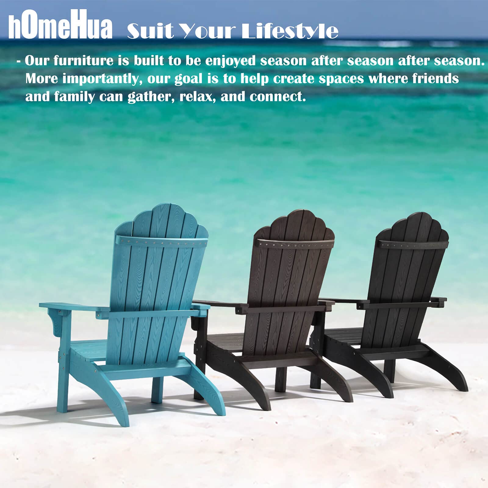**hOmeHua Oversized Adirondack Chairs Set of 4 - Weather-Resistant HIPS Plastic Outdoor Chairs with Cup Holders for Patio, Backyard, Deck, Fire Pit, Lawn & Porch - Perfect for Relaxing, Camping & Outdoor Gatherings (Dark Brown)**