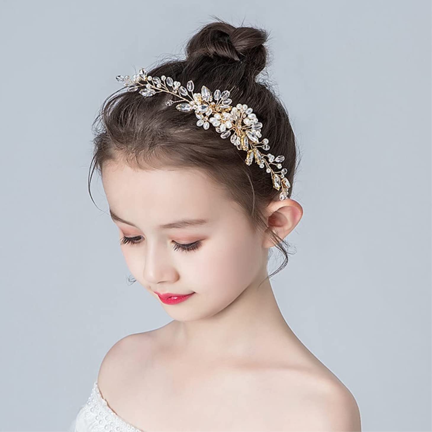 Elegant Crystal Rhinestone Pearl Bridal Hair Comb for Women - Gold & Blue Wedding Hair Jewelry Side Comb - Perfect for Bridal, Prom, Evening Gala & Special Occasions