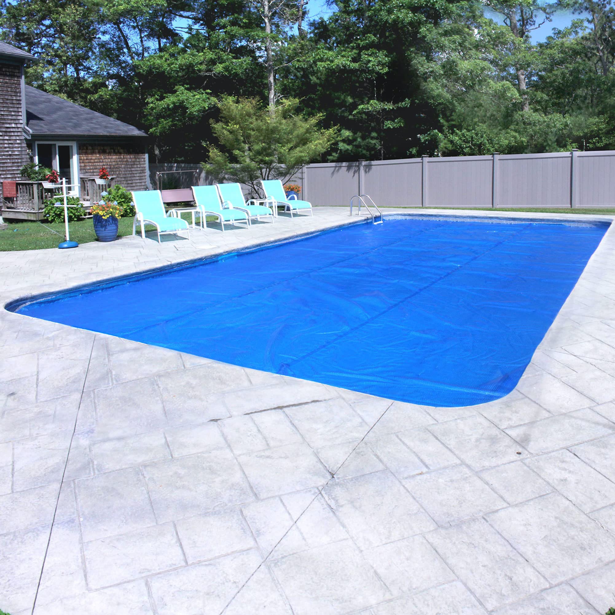 **Premium Solar Pool Cover 16' x 32' Rectangle - Pool Mate 1632RS-10SBD BOXPM for In-Ground Pools | 10-Year Blue/Silver Solar Blanket | Retains Heat, Reduces Evaporation & Saves Energy**    *(Perfect for keeping your pool warm, lowering heating costs, and extending swimming season!)*