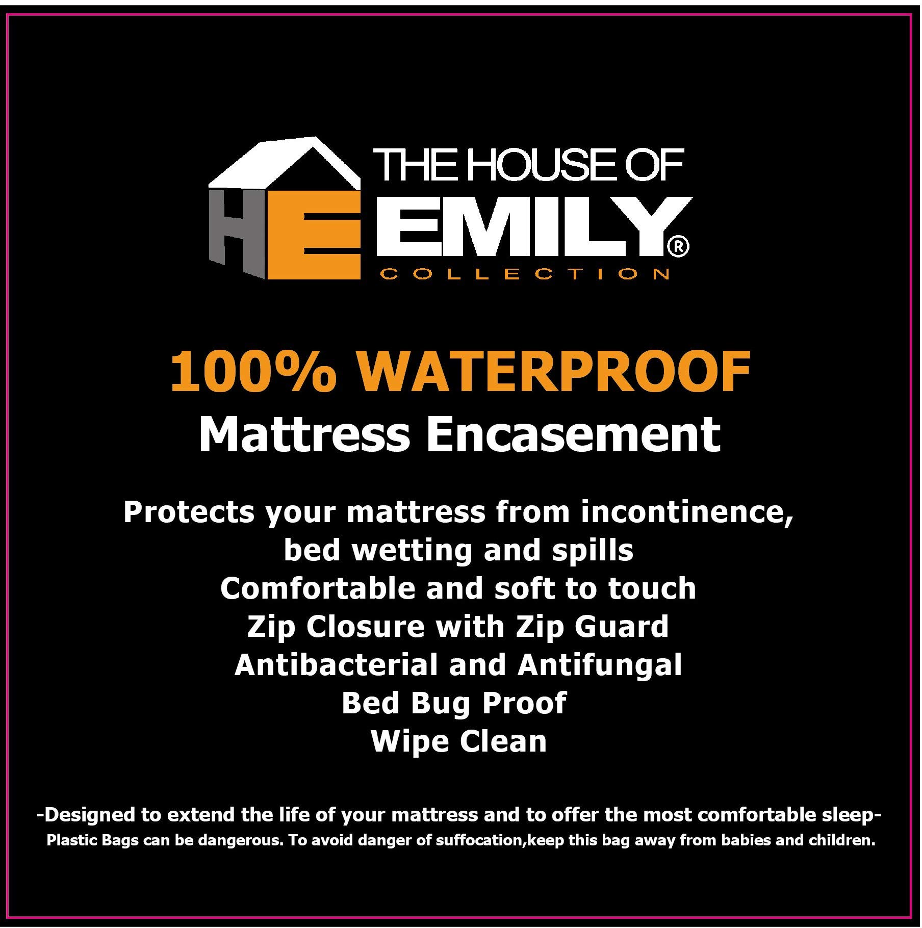 **Waterproof Incontinence Mattress Protector - Fully Enclosed Zipped 6-Sided Protection, Anti-Bed Bug & Antibacterial - Easy Wipe Clean (Single Size) - Ideal for Elderly Care, Kids, and Hospital Use**