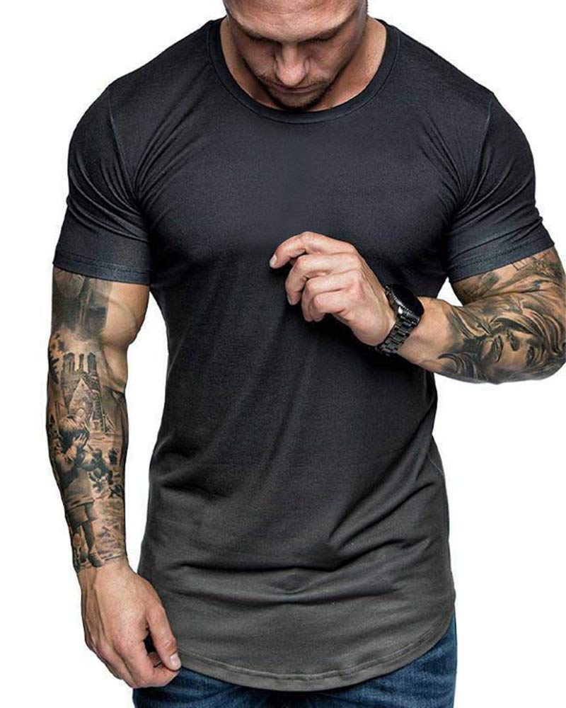 RRHSS Men's Muscle Gym T-Shirt - Short Sleeve Workout Shirt for Bodybuilding & Athletic Training - Breathable Cotton Tee - Perfect for Gym, Weightlifting & Fitness Training
