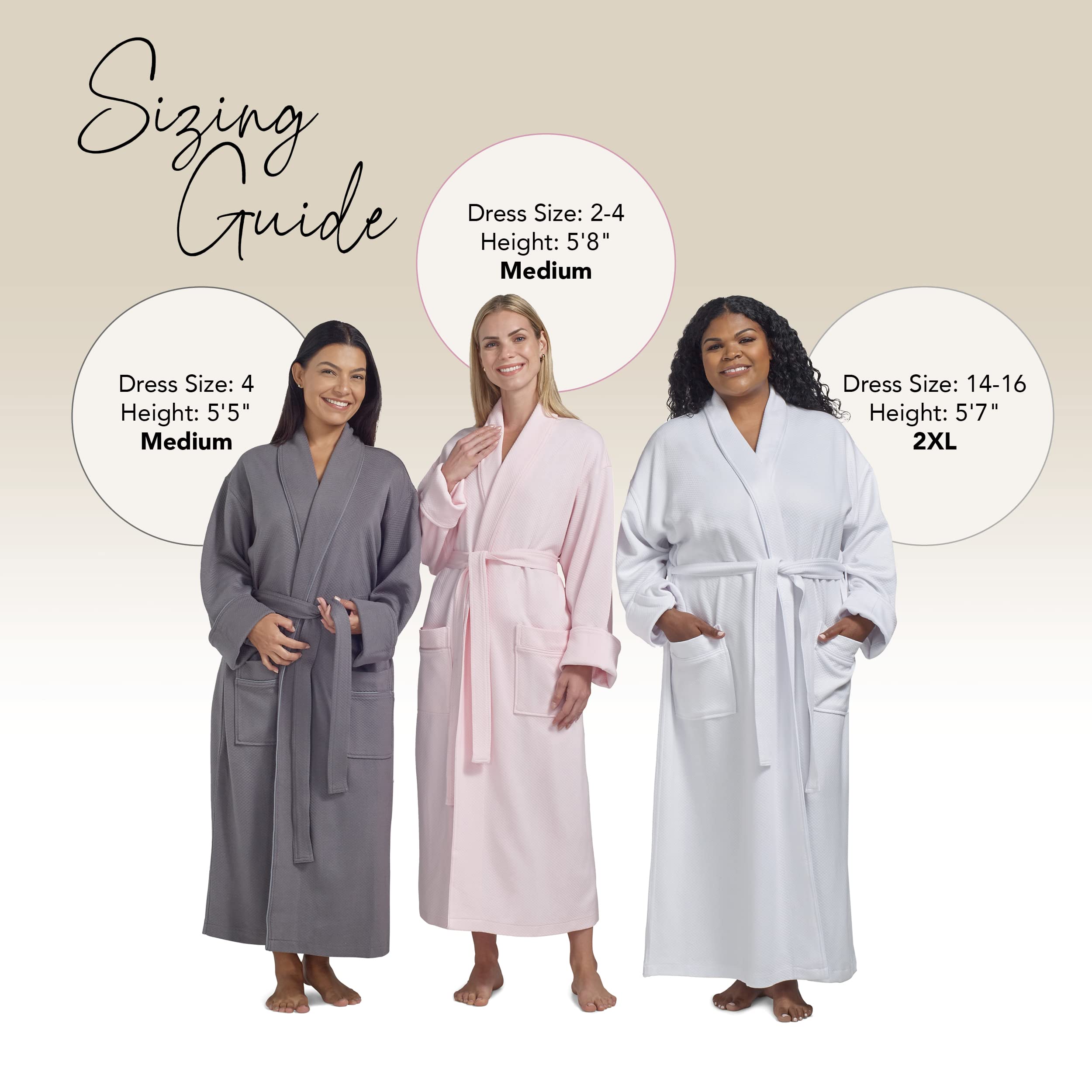 Boca Terry Women's Soft Waffle Knit Robe - Long Luxurious Spa Bathrobe for Resort & Hotel Use - Cozy Loungewear for Relaxation at Home or Vacation