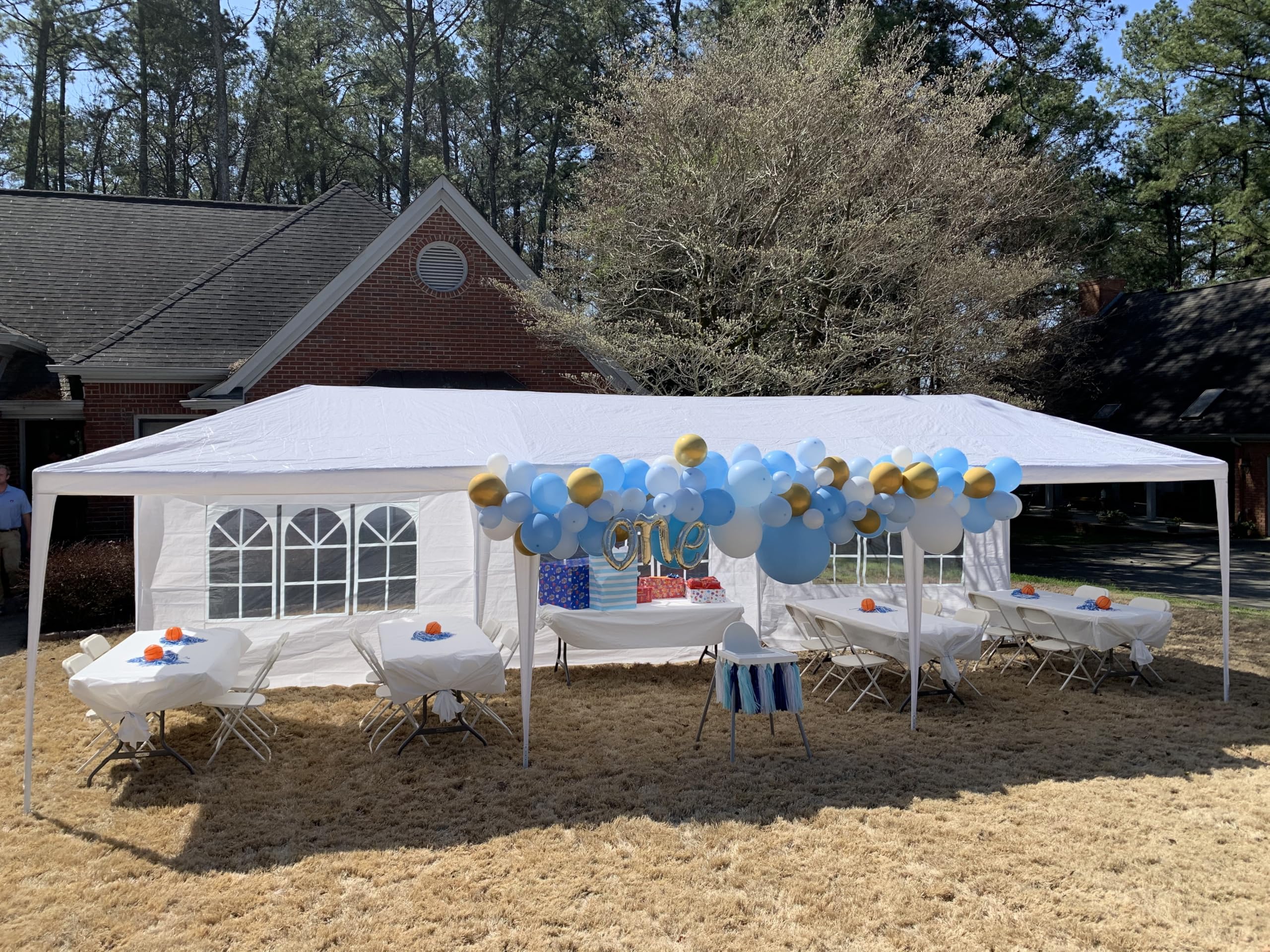10x30ft White Outdoor Party Canopy Tent - Large Wedding, Garden & Patio Gazebo with 8 Removable Sidewalls | Perfect for Backyard Events, Festivals & Outdoor Gatherings