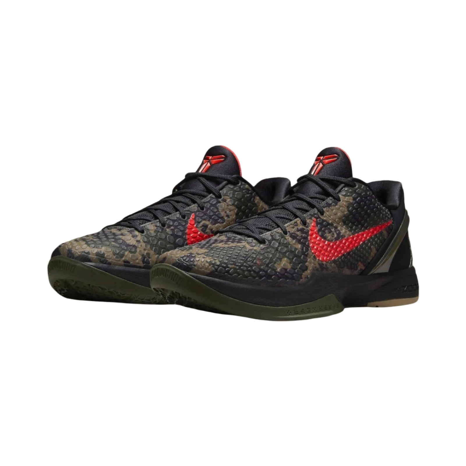 Nike Kobe 6 Protro Basketball Shoes - Italian Camo Black Crimson Bog Khale - Performance Sneakers for Court Play & Streetwear Fashion