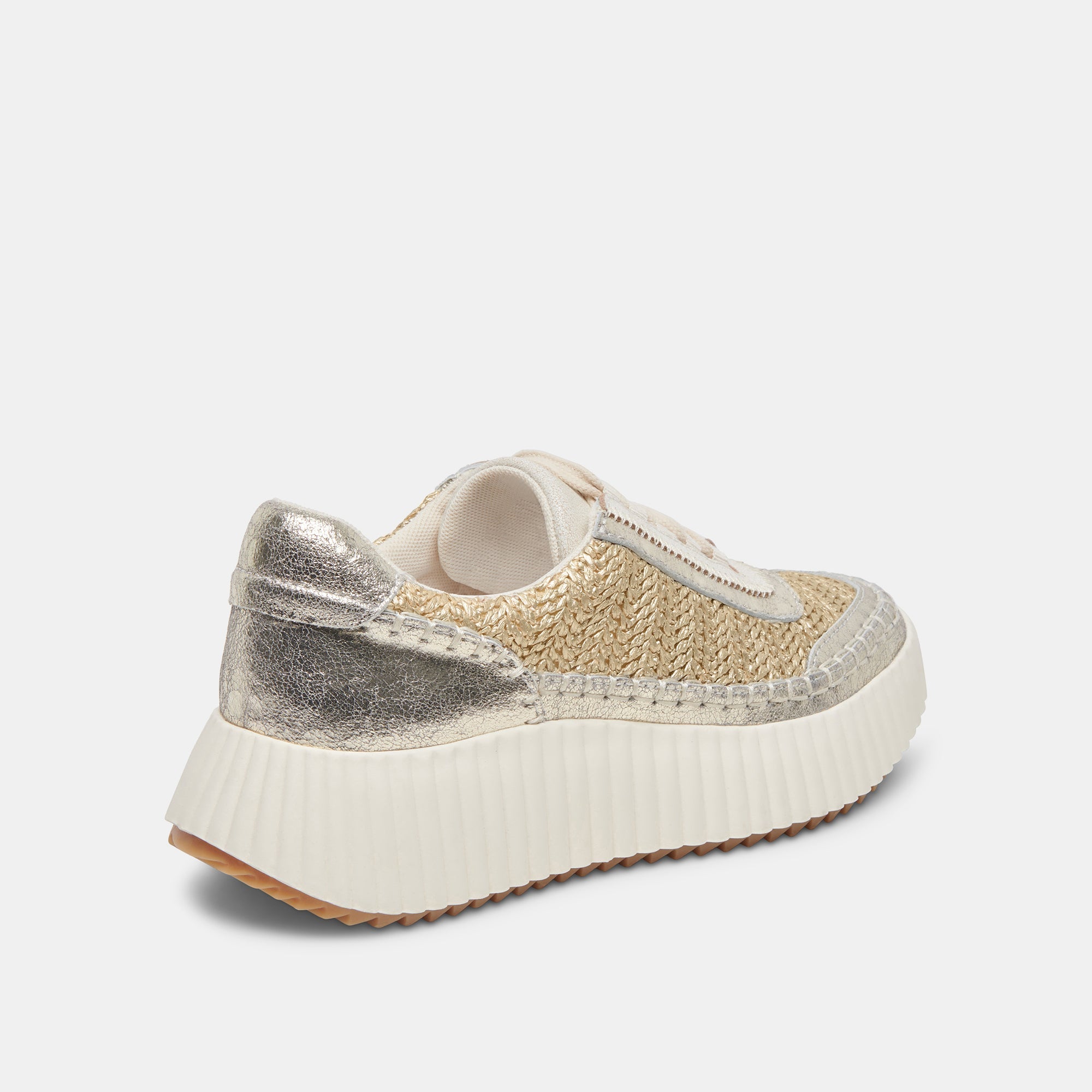 DOLEN Gold Knit Sneakers for Women - Comfortable Lightweight Walking Shoes | Perfect for Running, Gym, and Casual Wear