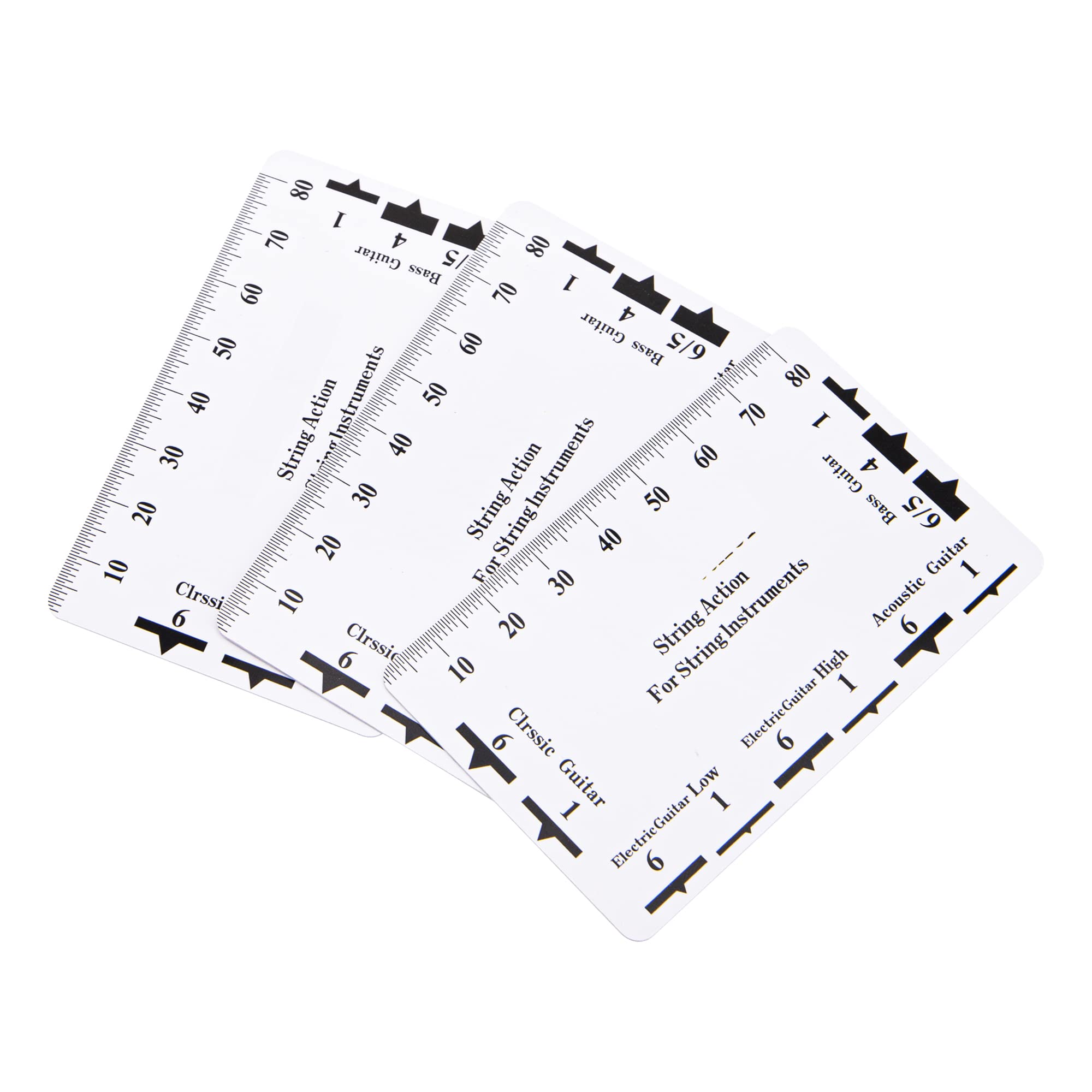 3Pcs Yootones String Action Ruler Gauge - Precision Measuring Tool for Electric & Acoustic Guitar Bass - Perfect for Guitar Setup, Maintenance & Playability Adjustment