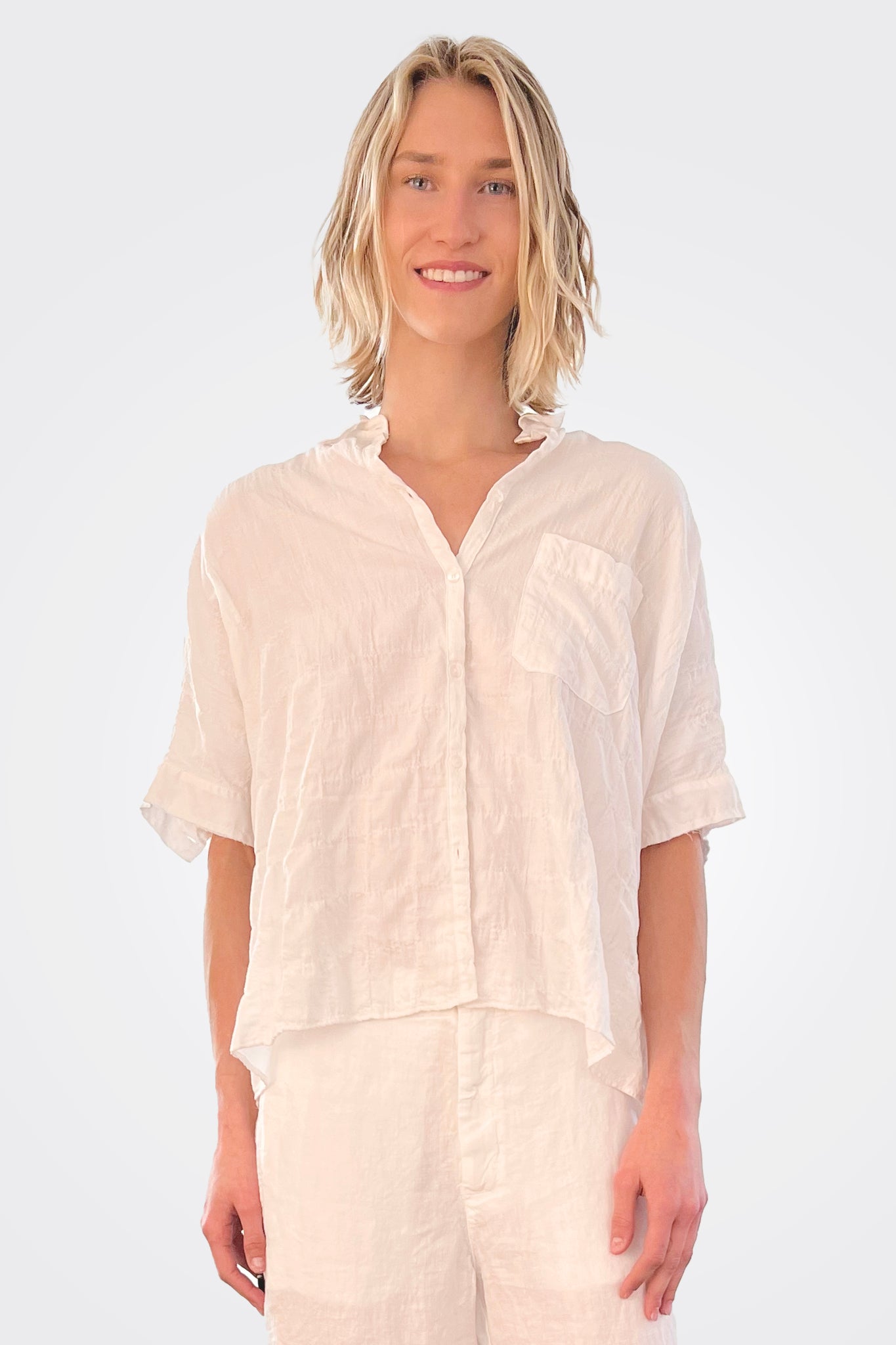 Men's Cotton Short Sleeve Casual Shirt - Breathable White T-Shirt for Summer | Perfect for Work, Travel & Outdoor Activities