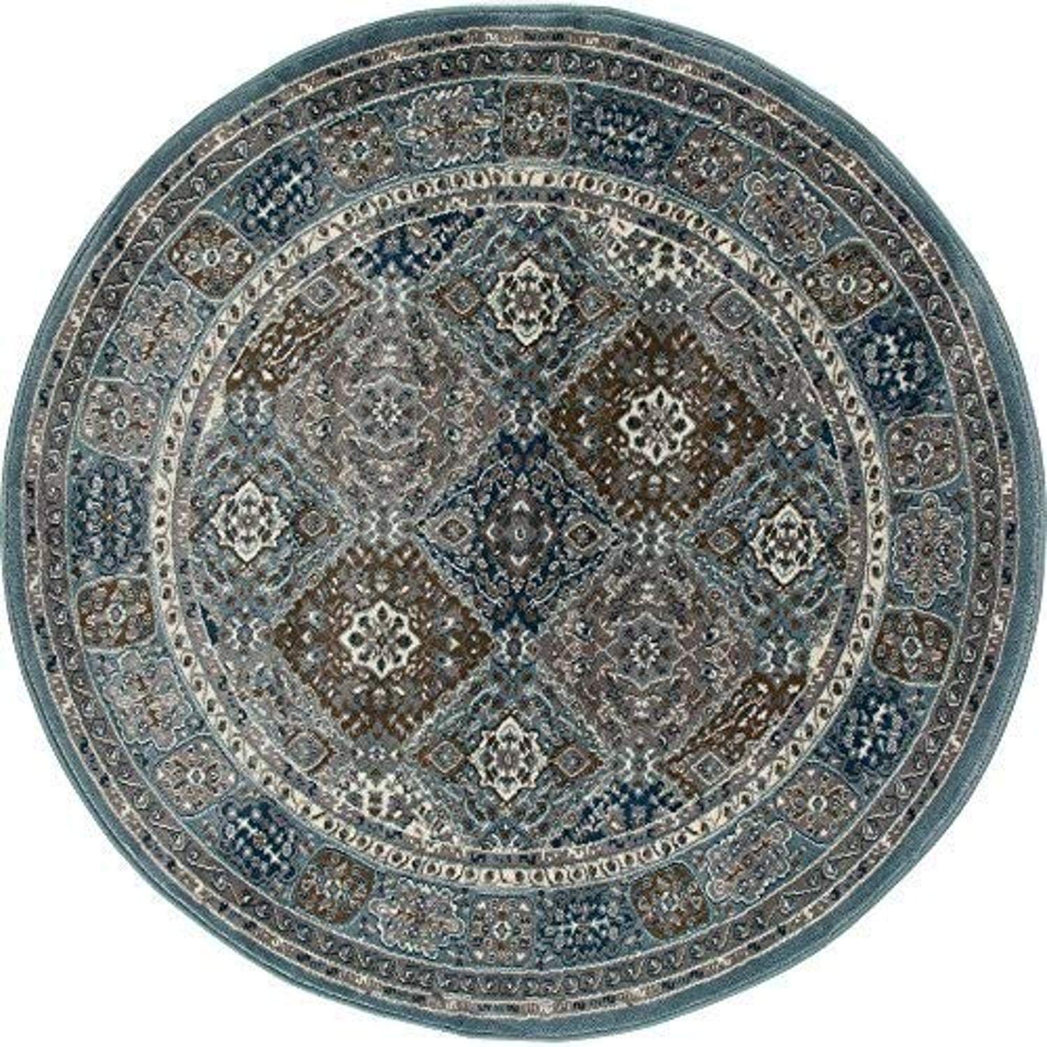 Art Carpet Arabella Collection Comfort Panel Woven Round Area Rug - 5'3