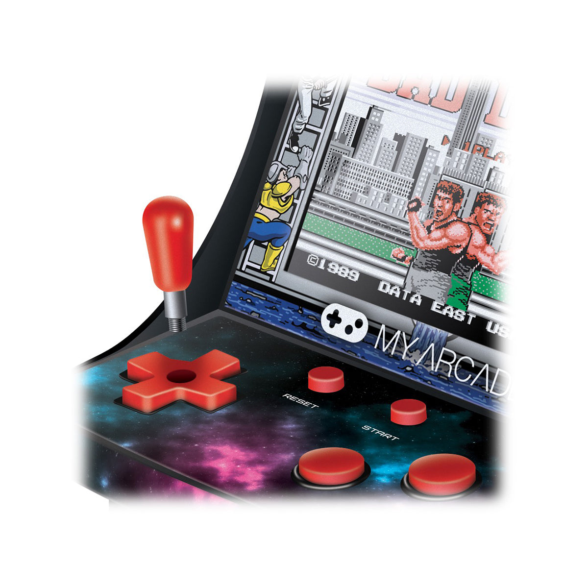 My Arcade Retro Bad Dudes Micro Player - Classic Arcade Game Console with 100+ Games, Portable Handheld Gaming Device for Kids & Adults - Perfect for Travel, Commute, and Home Entertainment