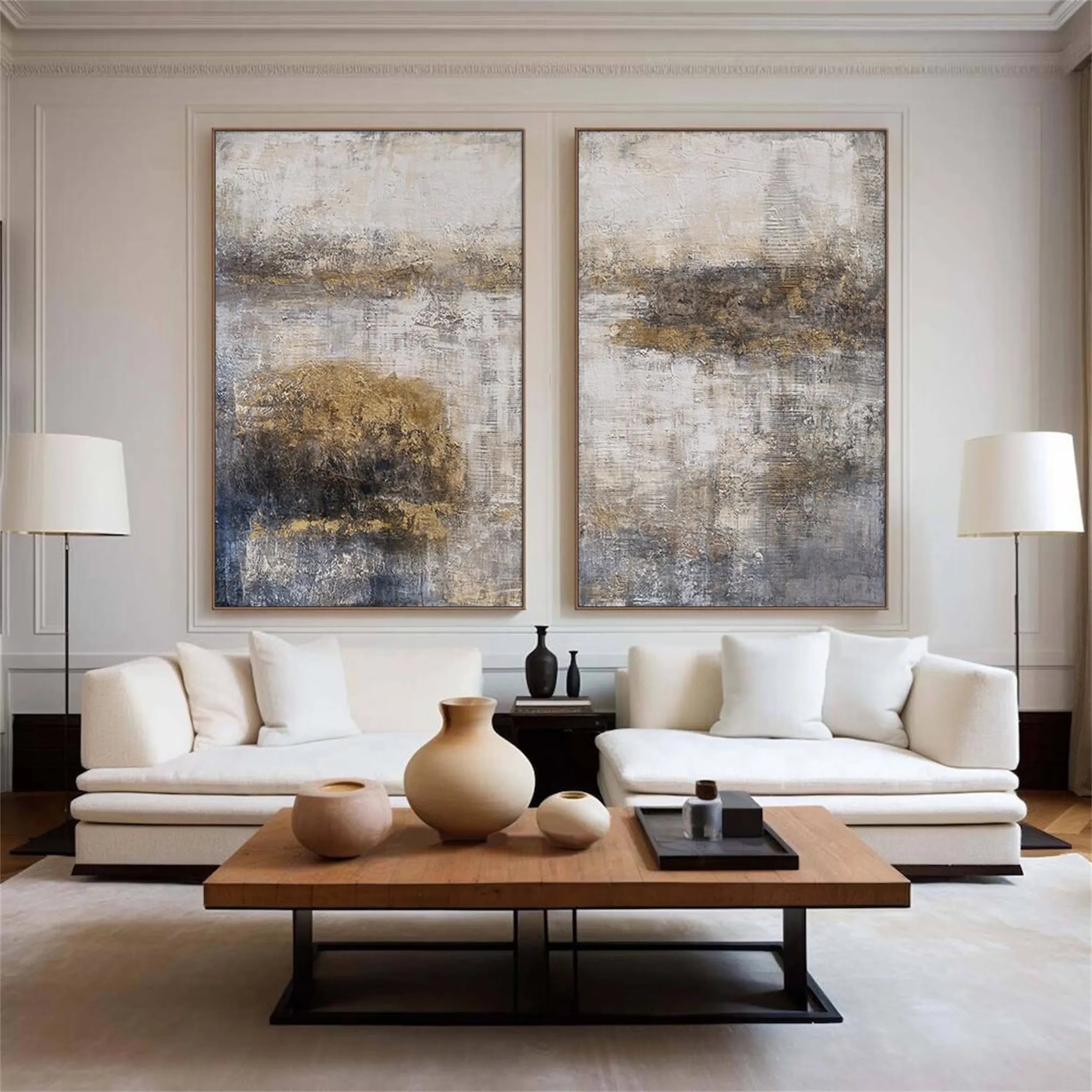 Abstract Painting Set of 2 - Modern Wall Art for Living Room & Bedroom Decor - Premium Canvas Prints #AB108 | Perfect for Home, Office & Gift Giving