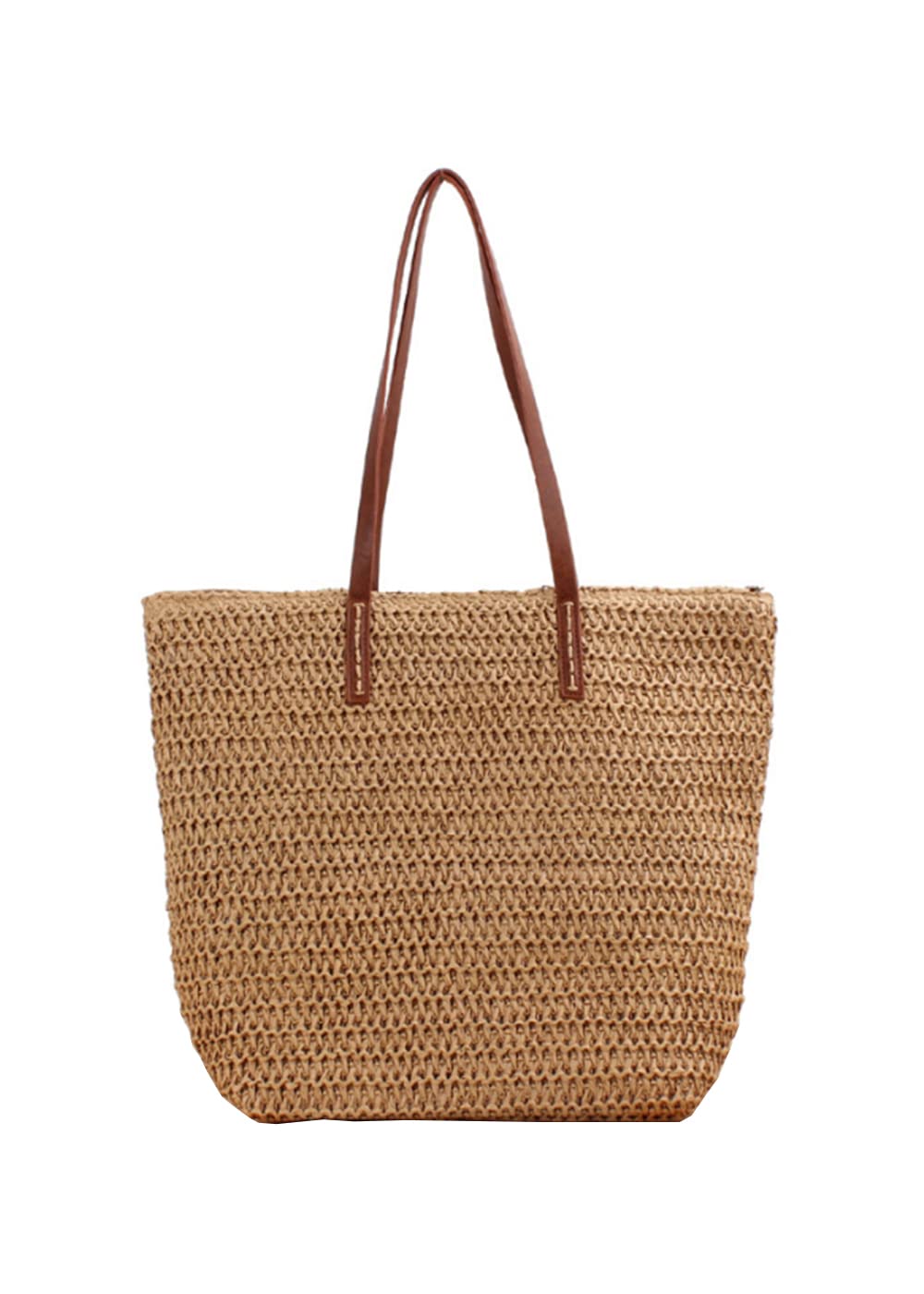 YAQUNICER Women's Straw Tote Bag - Stylish Faux Straw Handbag for Women, Beach Bag & Bucket Purse - Summer Fashion Accessory for Outings, Travel, Shopping & Beach Vacations - Perfect for Pool Parties, Picnics & Weekend Getaways