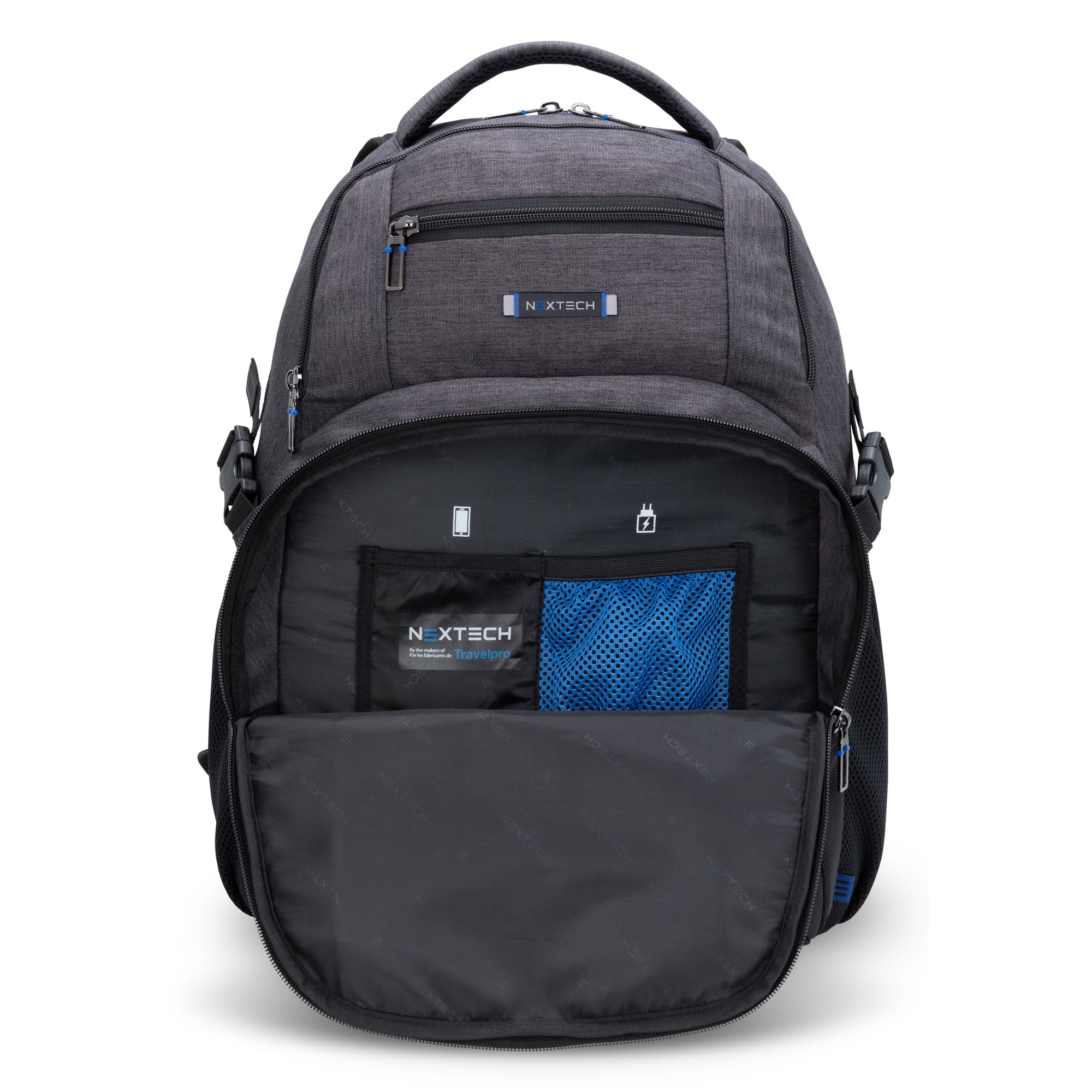 Nextech Professional Business Backpack for Men & Women - Waterproof Laptop Backpack with USB Charging Port - Perfect for Office, Travel, and Commuting
