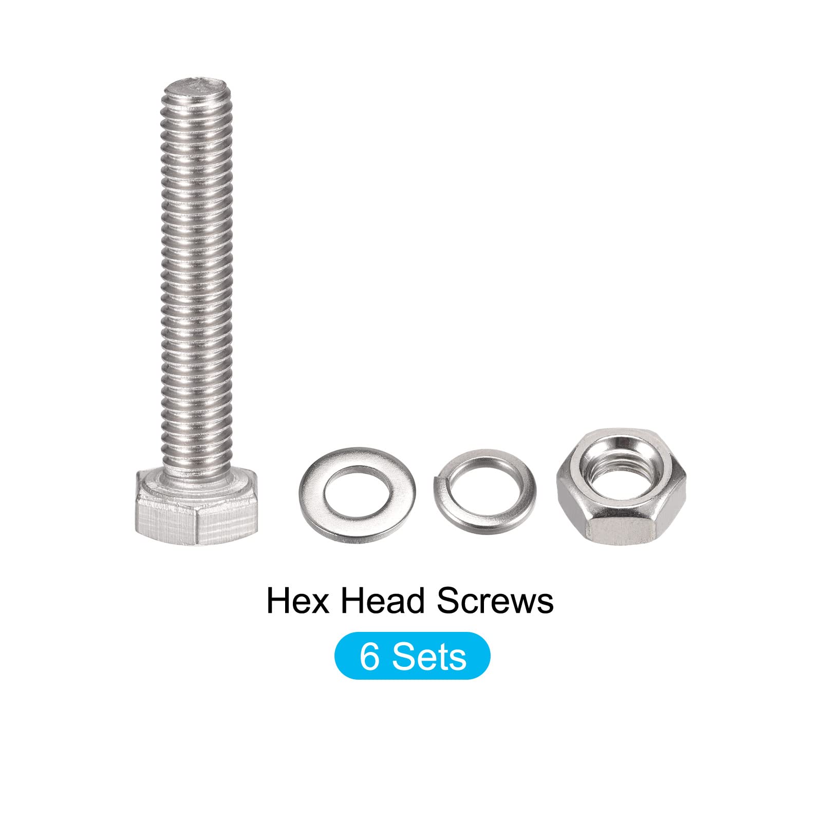 METALLIXITY M6x35mm Hex Screws Bolts Kit - 304 Stainless Steel for Home Appliances