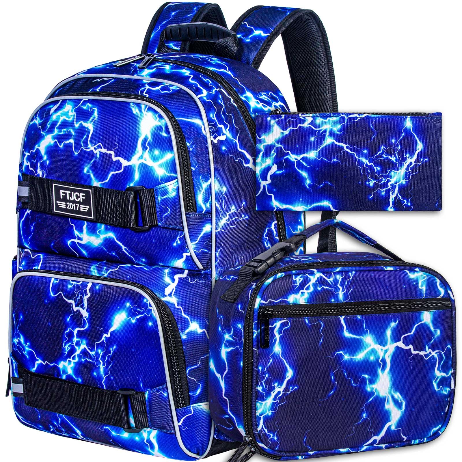 AGSDON 17 Inch Laptop Backpack - Anti-Theft Water Resistant School Bookbag for College Students, Teens & Men | Perfect for School, Work, Travel & Daily Commute (Blue)