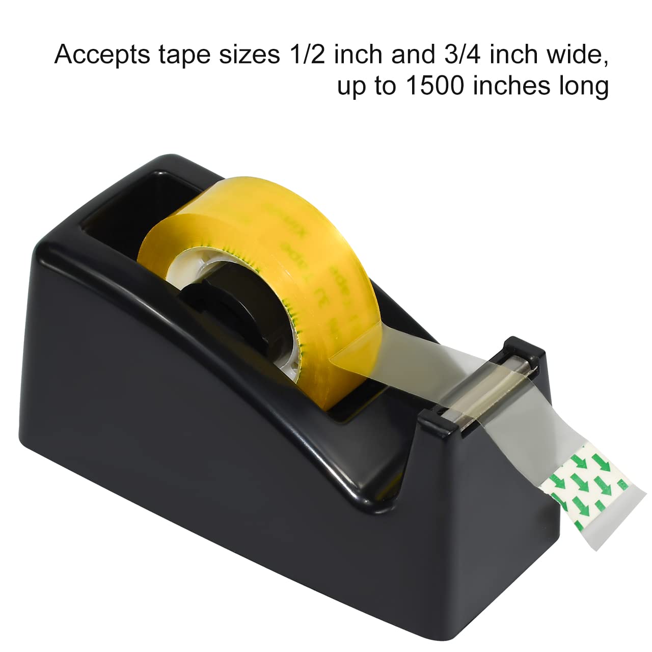 JIKIOU 3-Pack Black Desktop Tape Dispenser with Non-Skid Base & Weighted Design - Office, Home, School Supplies for Wrapping Gifts, Sealing Boxes, Crafting Projects (Tape Not Included)
