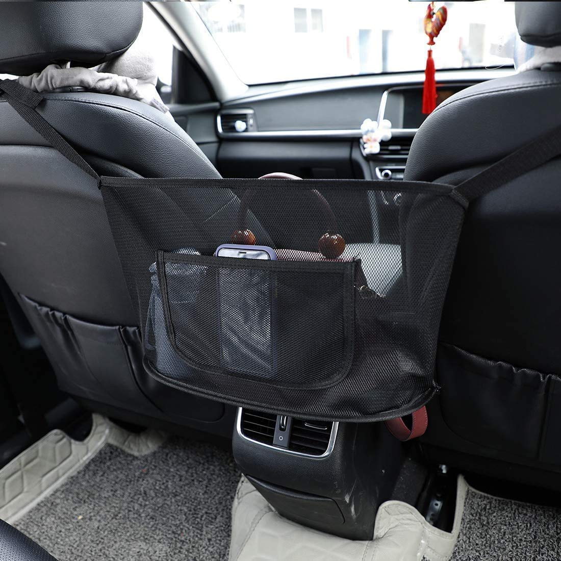 Ticoni Car Handbag Holder - Premium Black Car Purse Organizer for Between Seats | Secure & Convenient Storage for Purses, Pocketbooks & Bags | Perfect for Daily Commute, Road Trips & Shopping