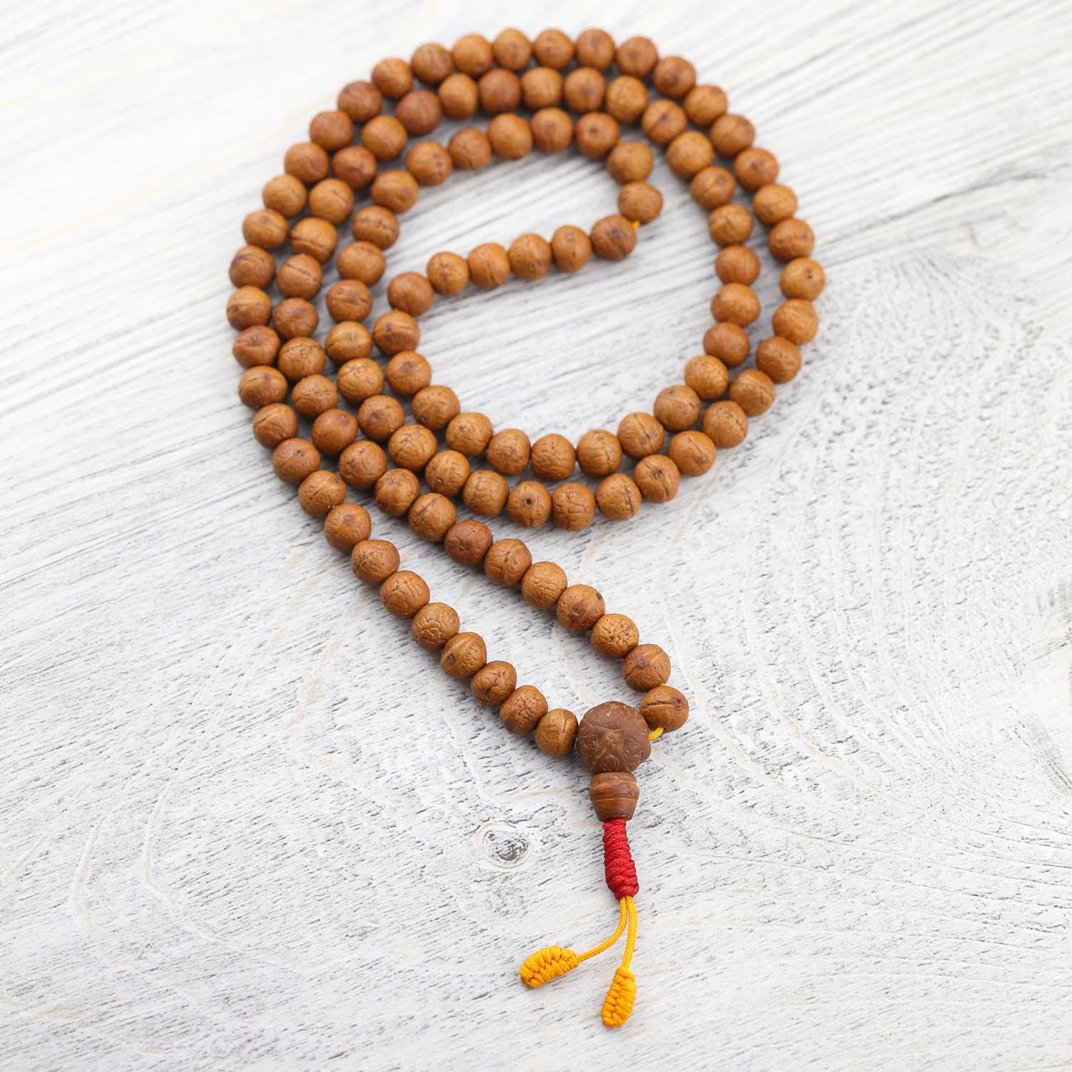 Antique Bodhi Enlightenment Mala Beads - 108 Prayer Beads for Meditation, Yoga & Spiritual Practice - Buddhist & Hindu Prayer Necklace