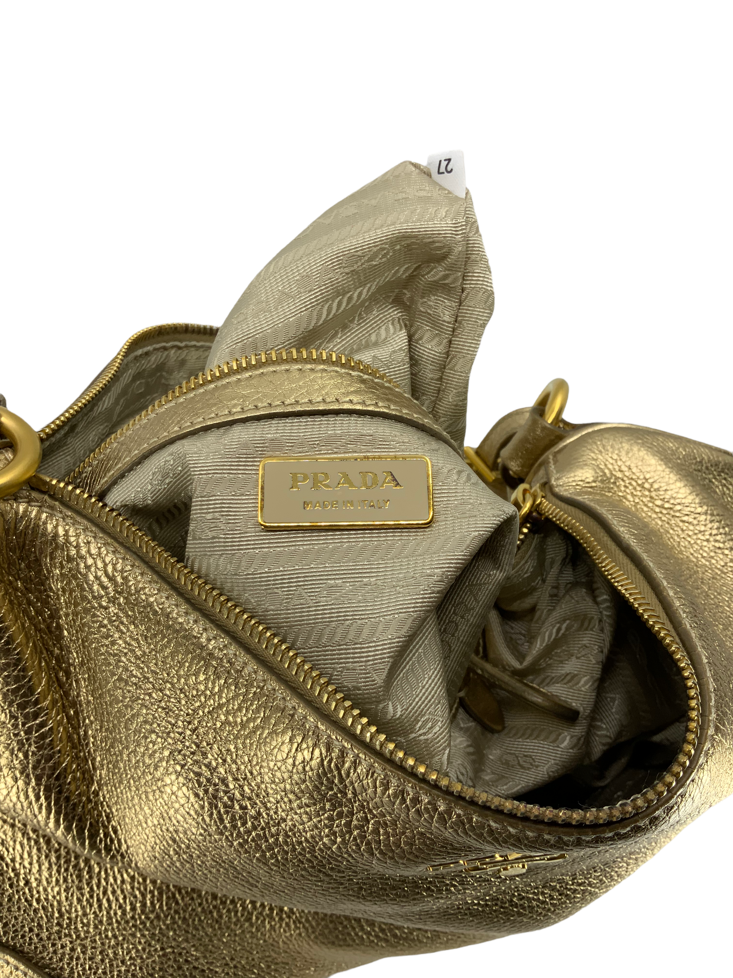 Prada Vitello Daino Leather Shoulder Bag for Women | Luxury Designer Handbag | Perfect for Work, Travel & Everyday Use