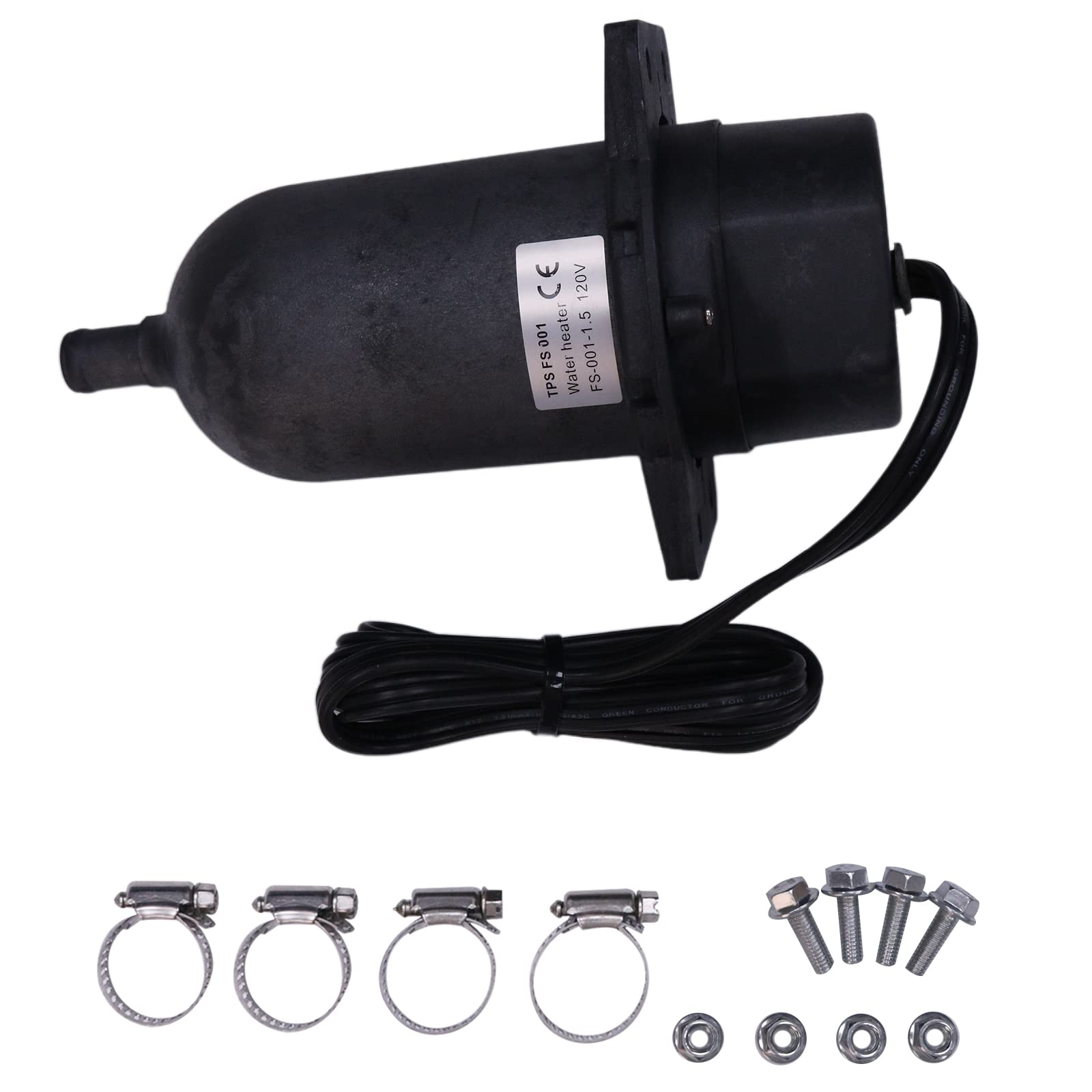 DVPARTS 1500W 120V Engine Coolant Heater | TPS151GT10-000 (590-893, 590893, 084918G) | Universal Pre-Heater for Generators, Tractors, Buses, Trucks, Boats & Vehicles | Winter Engine Warm-Up Solution