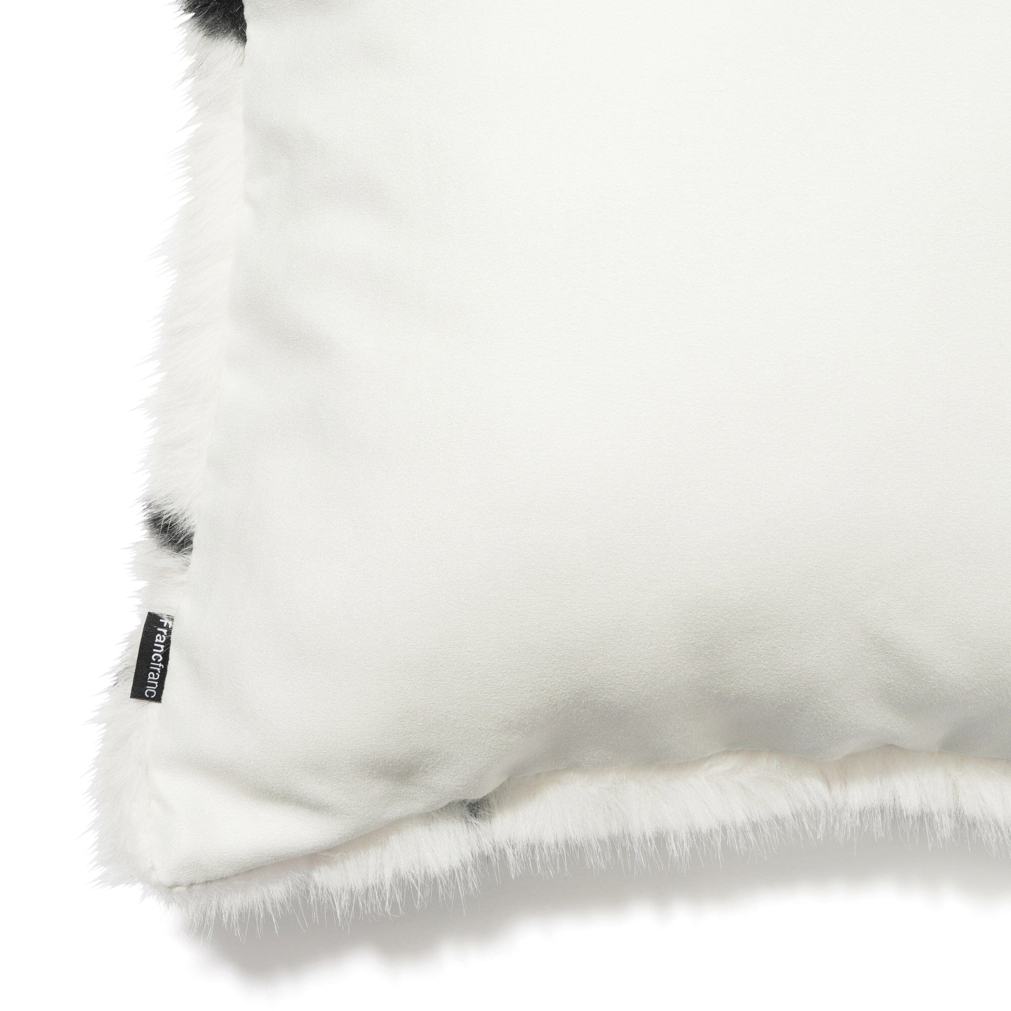 Premium Faux Fur Cushion Cover 18x18 Inches - Soft White & Black Decorative Pillow Case for Sofa, Bed, Living Room - Cozy Home Decor Accessory