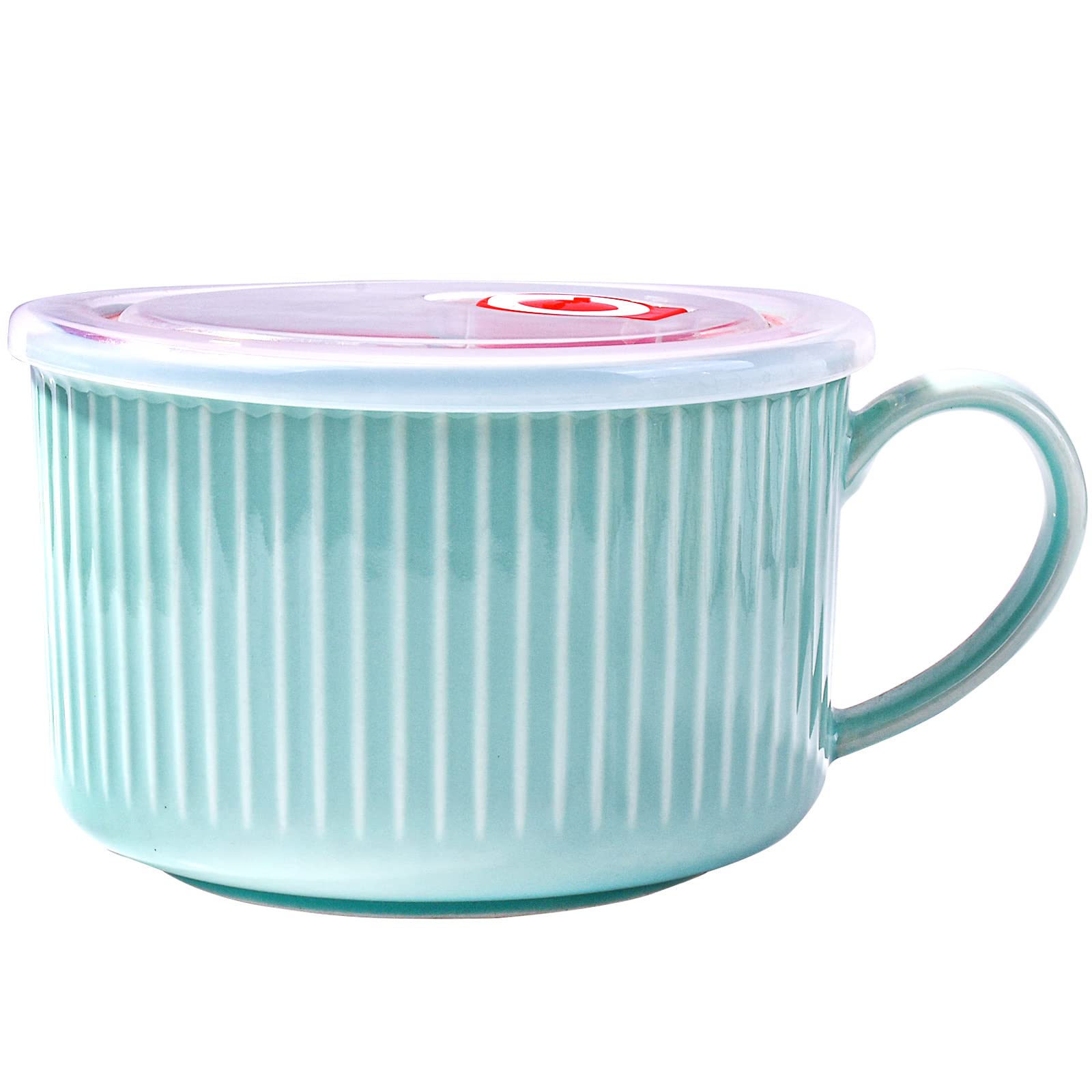 Microwavable Soup Bowl with Handle and Lid - 30.4oz BPA-Free Cereal & Noodle Bowl for Instant Meals, Oatmeal, Snacks - Durable & Leak-Proof (Blue) - Perfect for Office Lunches, Dorm Rooms & Quick Meals On-The-Go