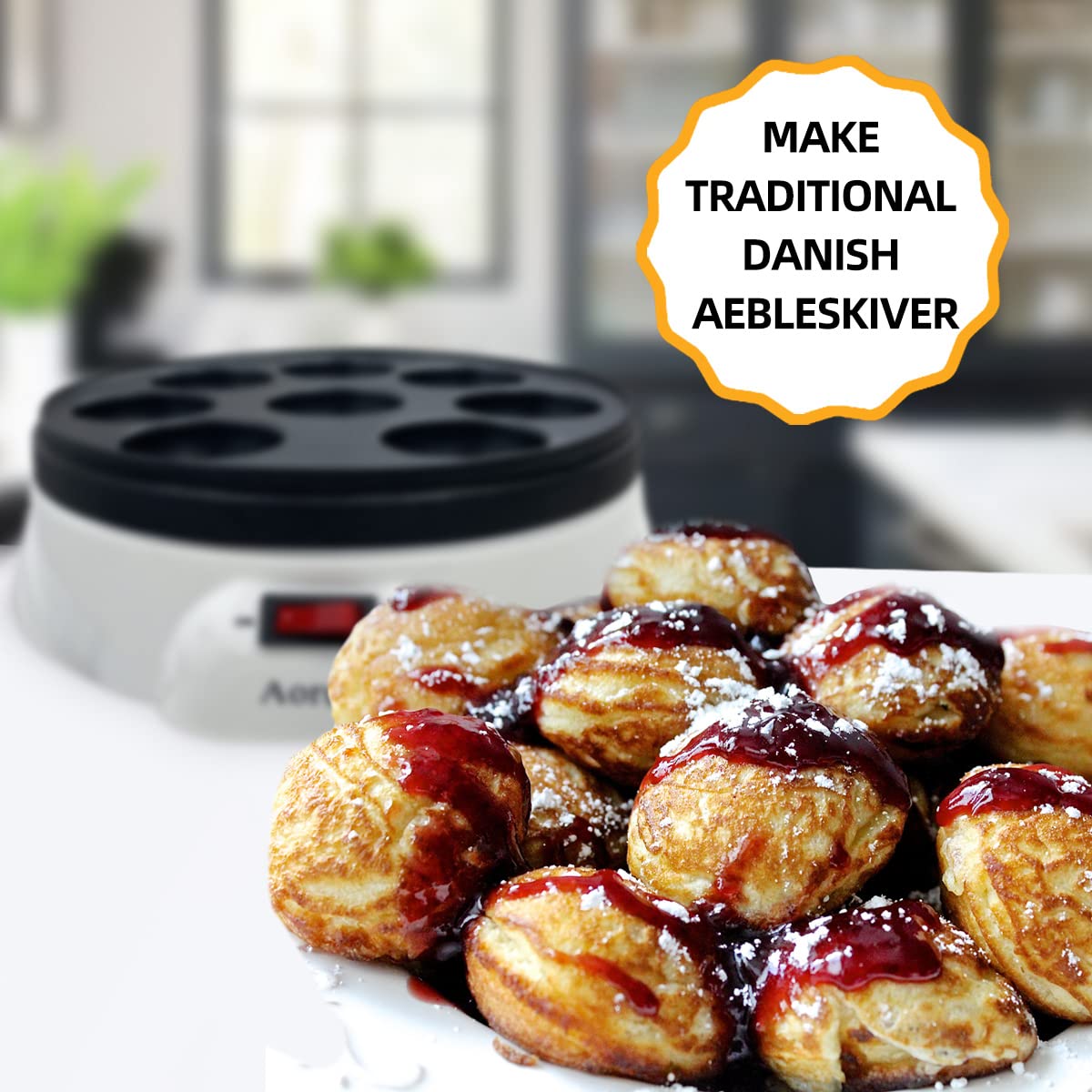 Nonstick Octopus Ball Cake Pop Maker & Aebleskiver Maker - Perfect for Birthday Parties, Dessert Buffets, and Holiday Treats