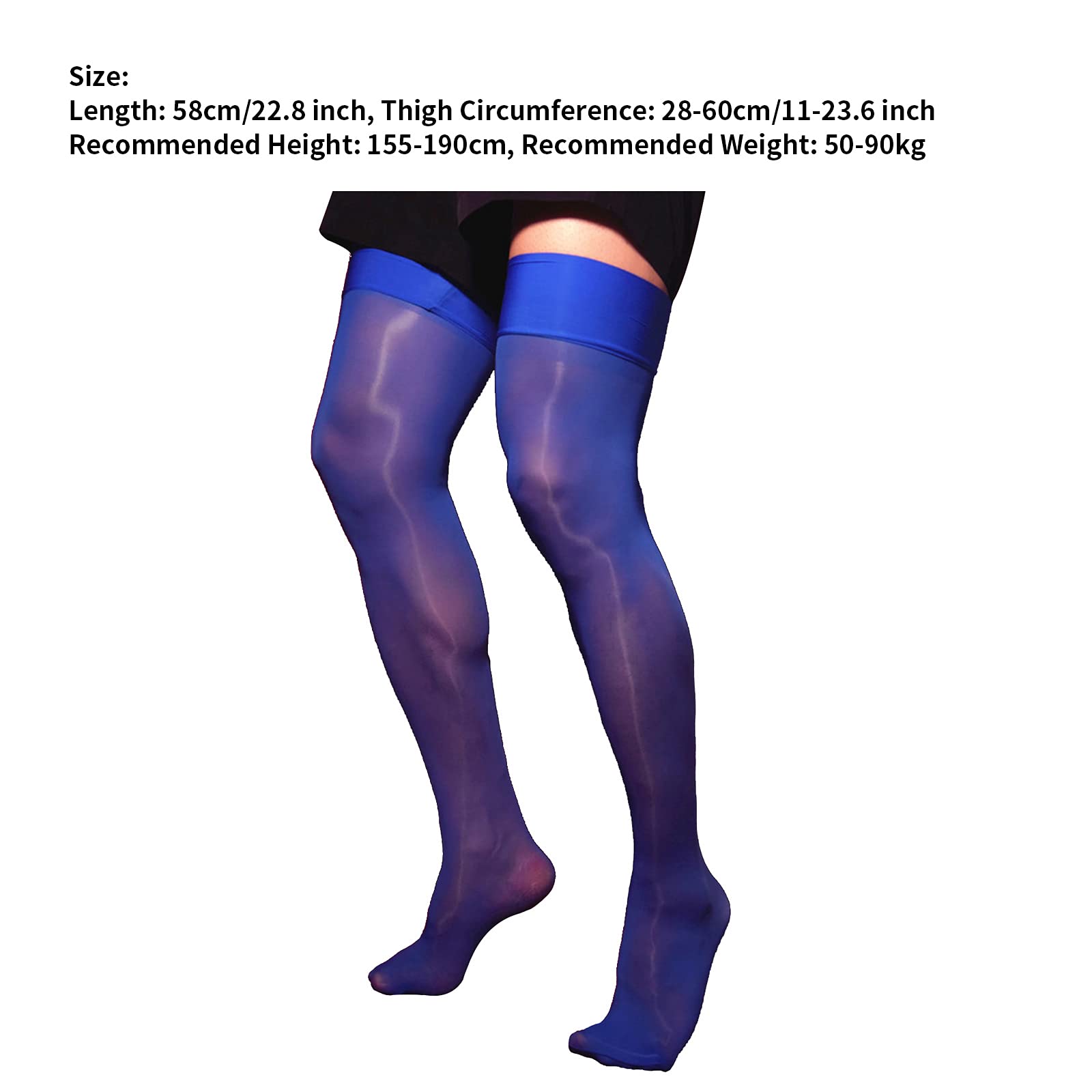 **Men's Sheer See-Through Tights - Thigh High Stockings & Over-the-Knee Socks for Daily Wear - Perfect for Cosplay, Dance, and Fashion Outfits**