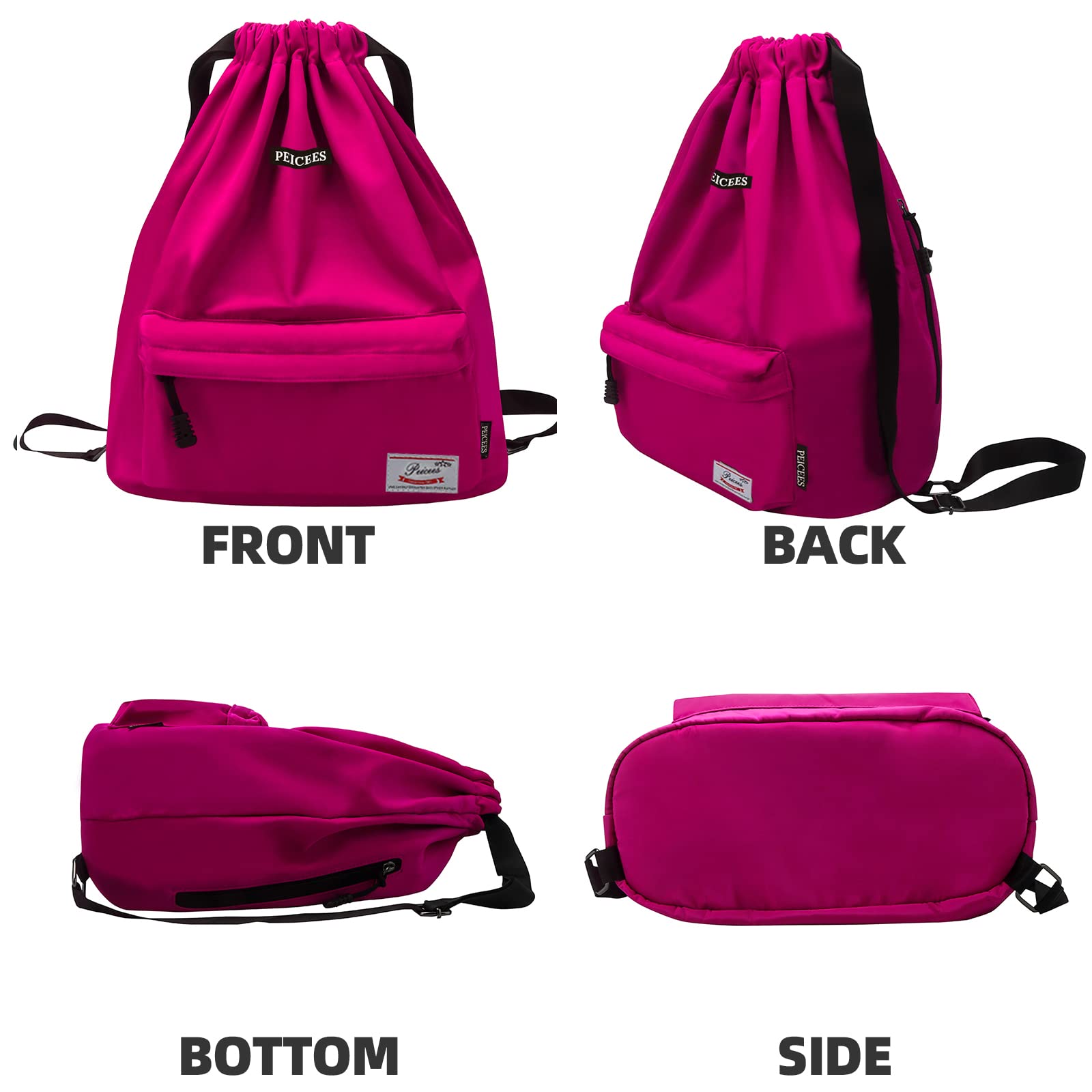 Waterproof Drawstring Sports Bag - Lightweight Sackpack Backpack for Men & Women | Gym, Travel, Beach & Outdoor Activities