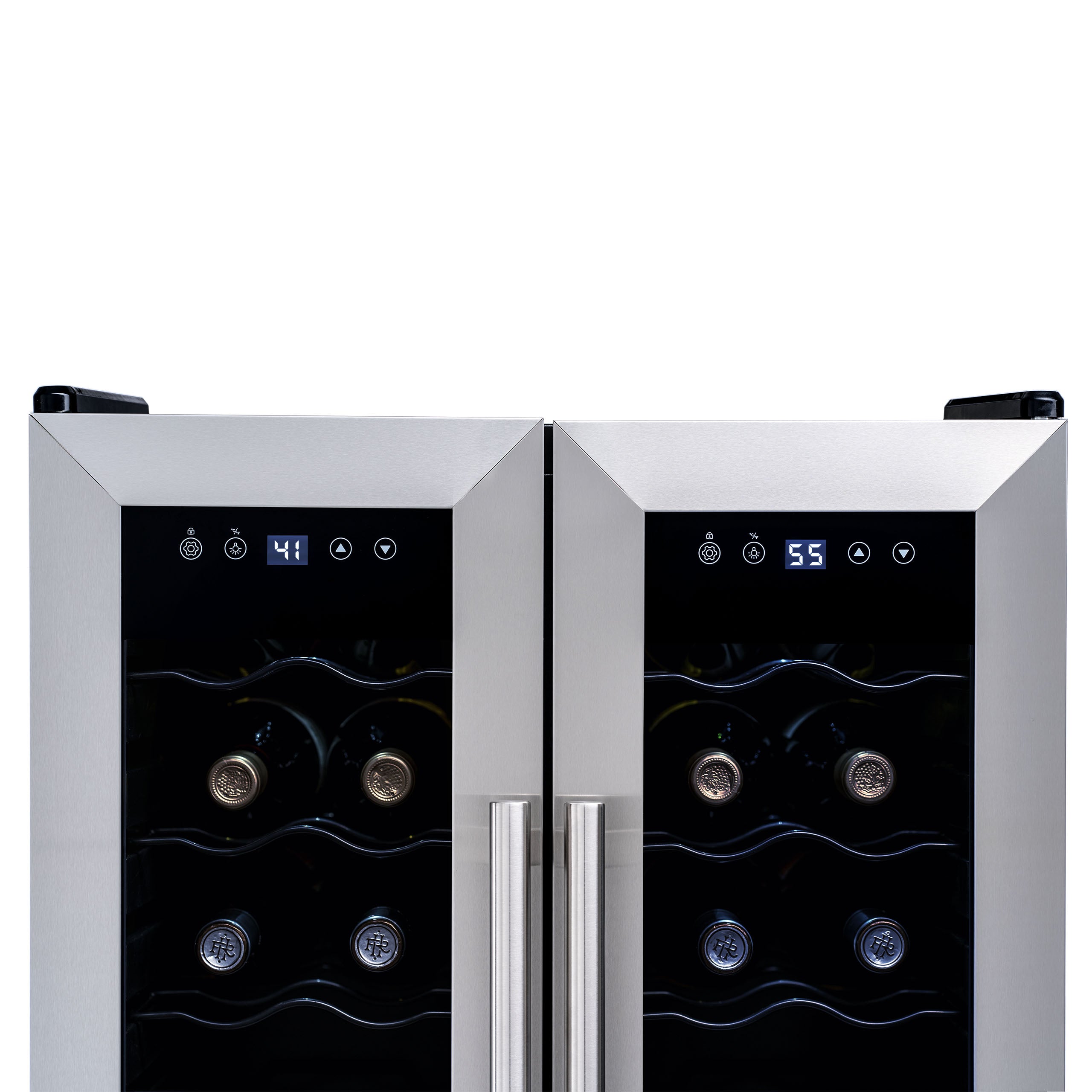 Newair® 24 Bottle 20 Inch Stainless Steel Freestanding Dual Zone Wine Cooler - Perfect for Home Bars, Restaurants & Wine Cellars