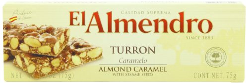 EL Almendro Turron Almond Caramel with Sesame Seeds - 16 Pack (2.5-Ounce Boxes) | Spanish Christmas Nougat Candy | Perfect for Holiday Gifts, Party Snacks & Dessert Platters