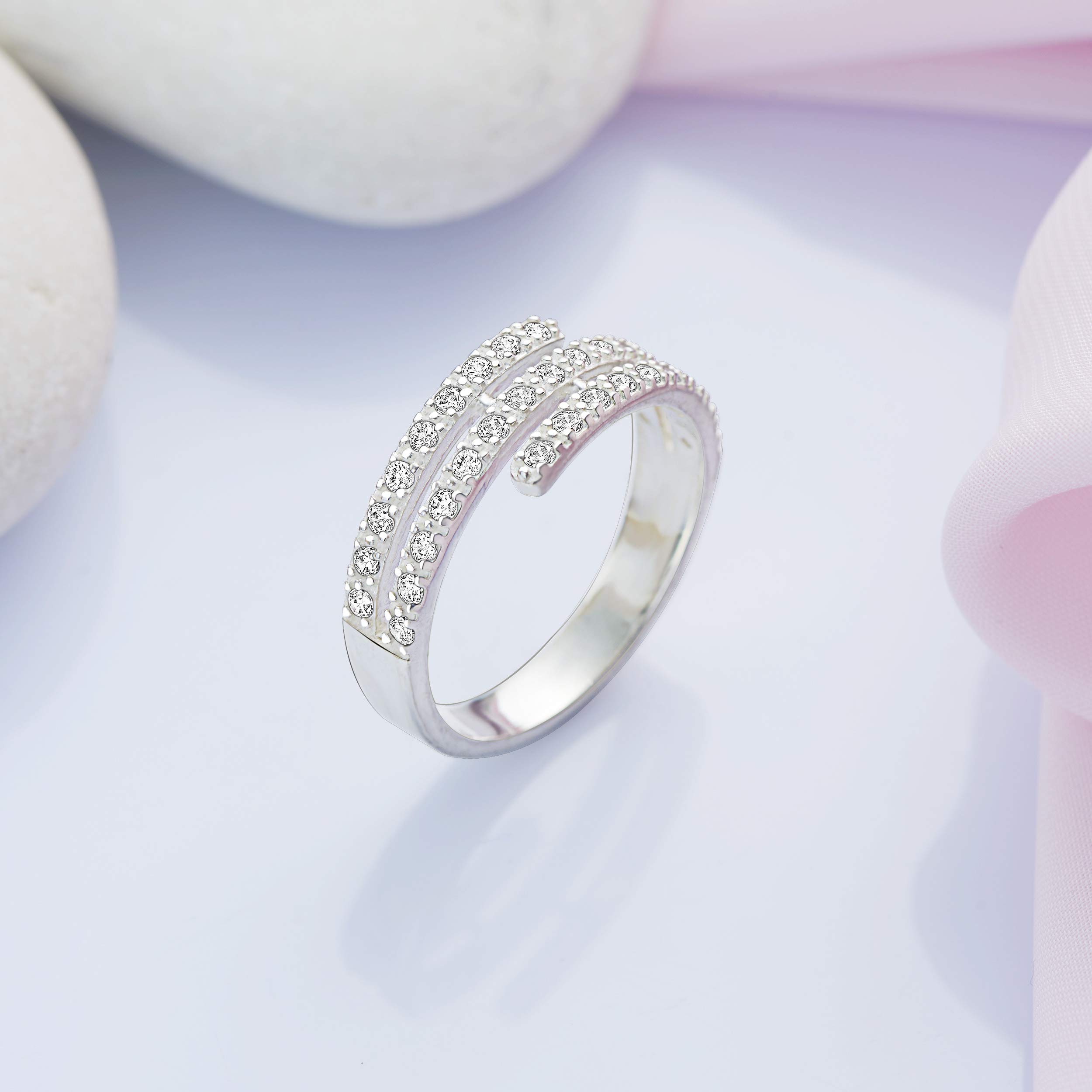 925 Sterling Silver Women's Wedding Band - Cubic Zirconia Eternity Ring, Stackable Love Ring for Teens & Girls | Perfect for Engagement, Anniversary & Daily Wear | Bridal Jewelry & Gift for Special Occasions | Ideal for Proposals, Date Nights & Romantic Surprises | Great for Valentine's Day, Anniversary Gifts & Bridal Shower Presents