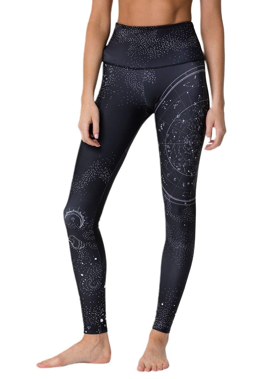 Onzie High Rise Graphic Leggings for Women - Cosmic Print Yoga Pants in XL (Size 29) - Perfect for Yoga, Gym Workouts & Casual Wear