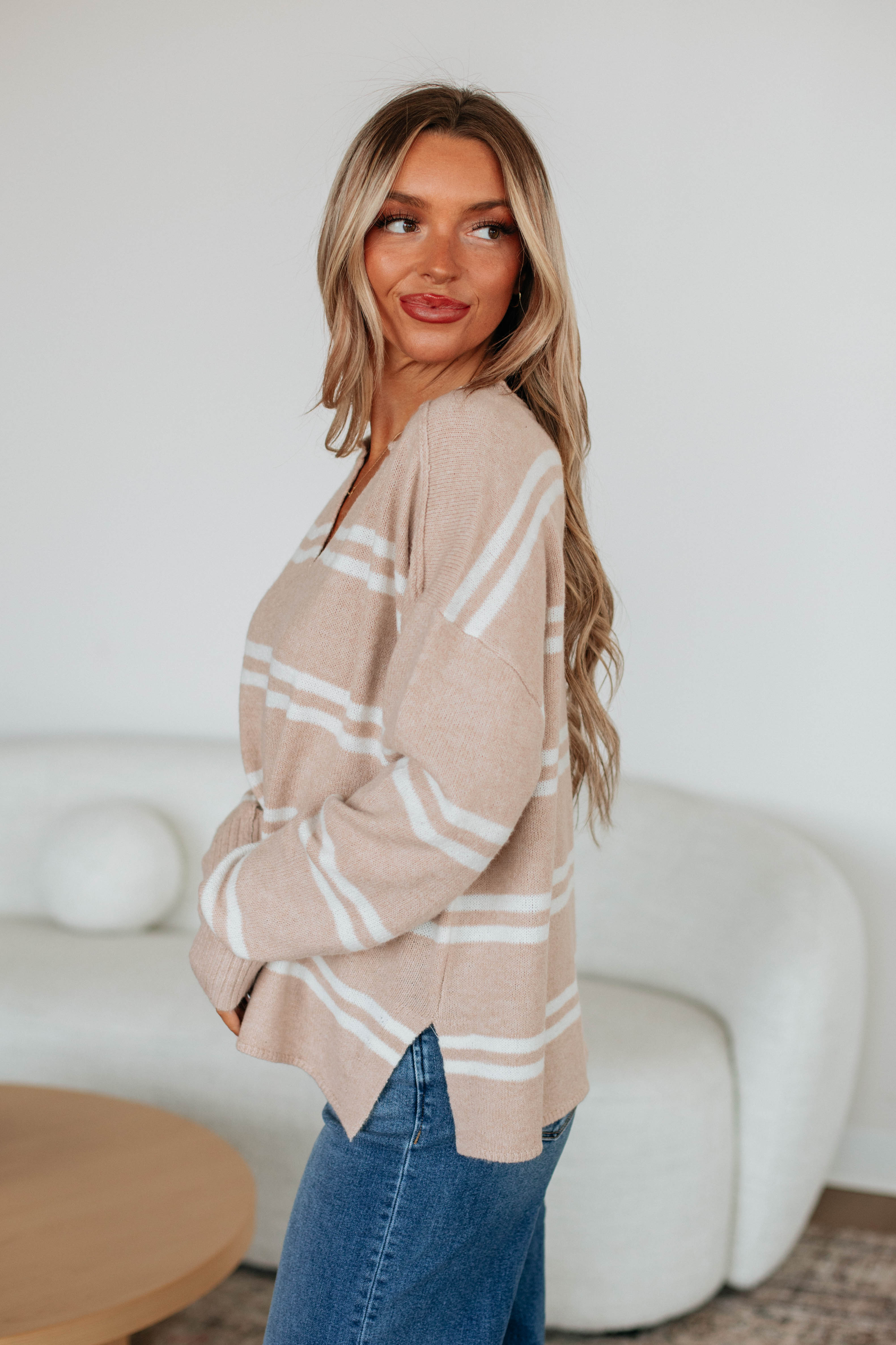 Stylish Covey Striped Sweater for Women - Soft Knit Pullover with Classic Stripes - Perfect for Casual Outfits, Office Wear & Fall Layering