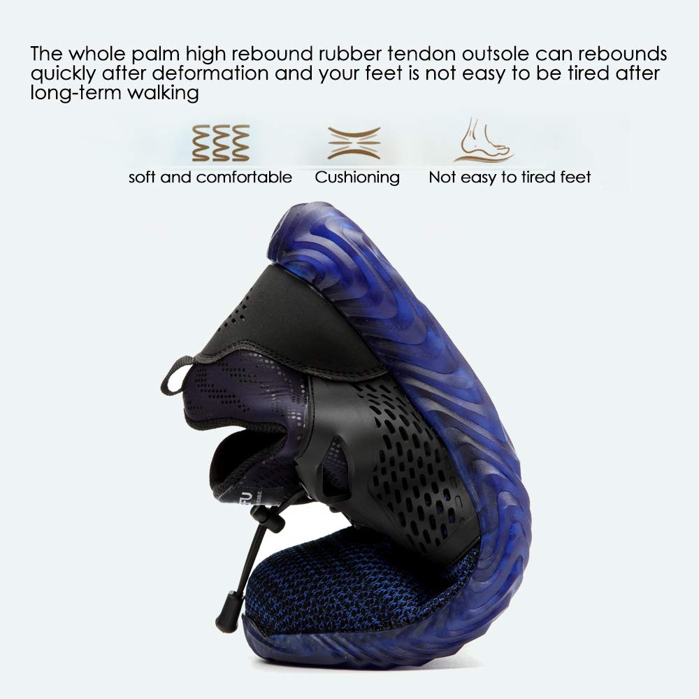 KINOW Steel Toe Safety Work Shoes for Men & Women - Slip Resistant, Lightweight Industrial Construction Sneakers with Athletic Design for Outdoor Work & Heavy Duty Jobs