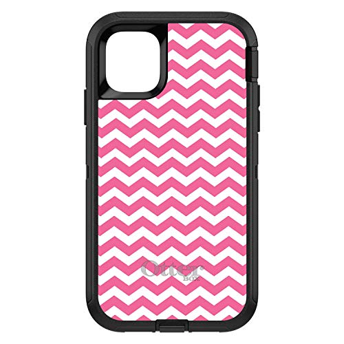 Pink White Chevron Stripes Wave On Black Case