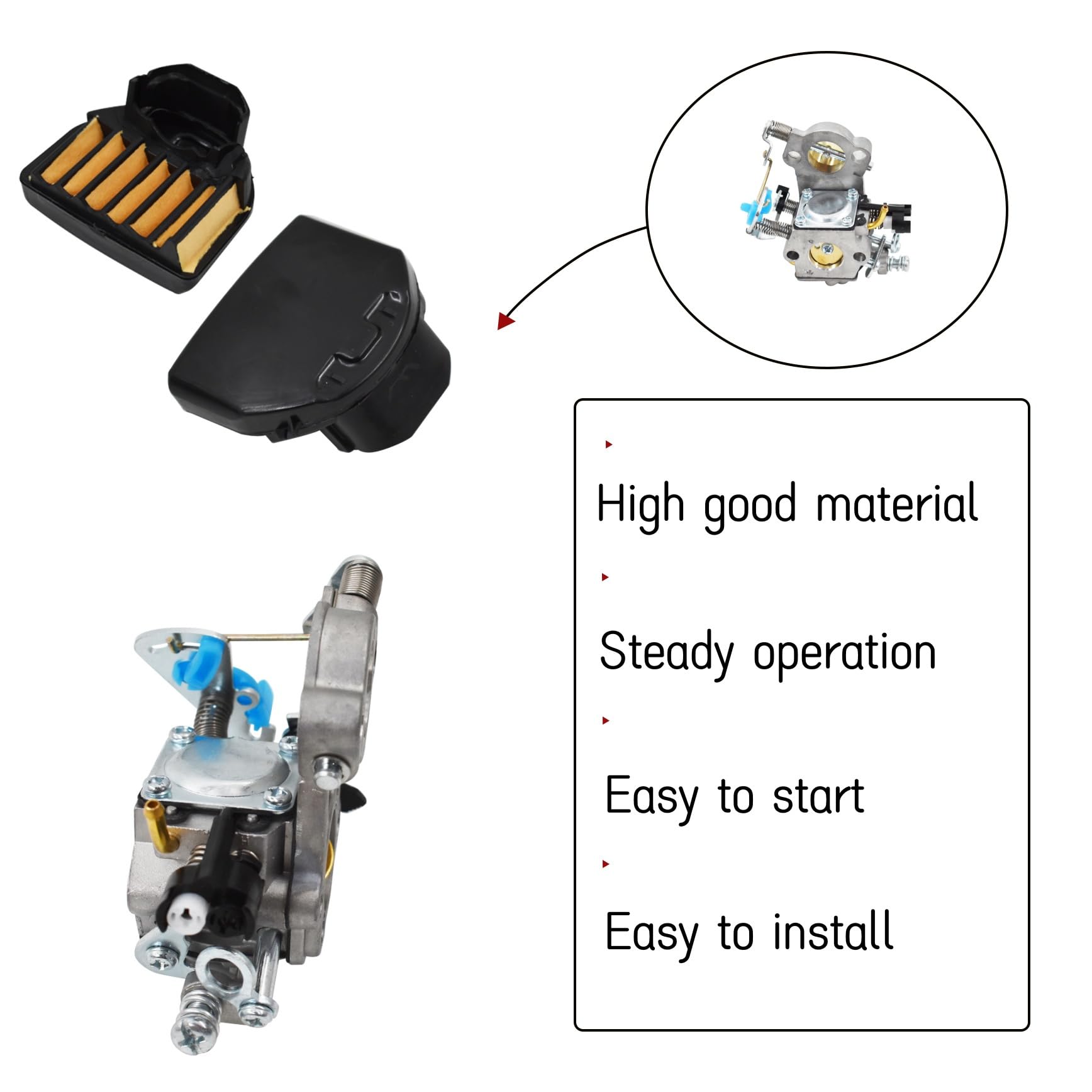 High-Quality Carburetor Kit Replacement for Honda Rancher CS2255, 455, 455E, 460, 461 Chainsaw Parts - Compatible with Various Models - Perfect for Chainsaw Maintenance & Repair