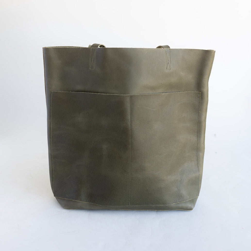 Premium Classic Leather Tote Bag for Women - Pine Green Color - Stylish & Durable Handbag for Work, Travel & Everyday Use