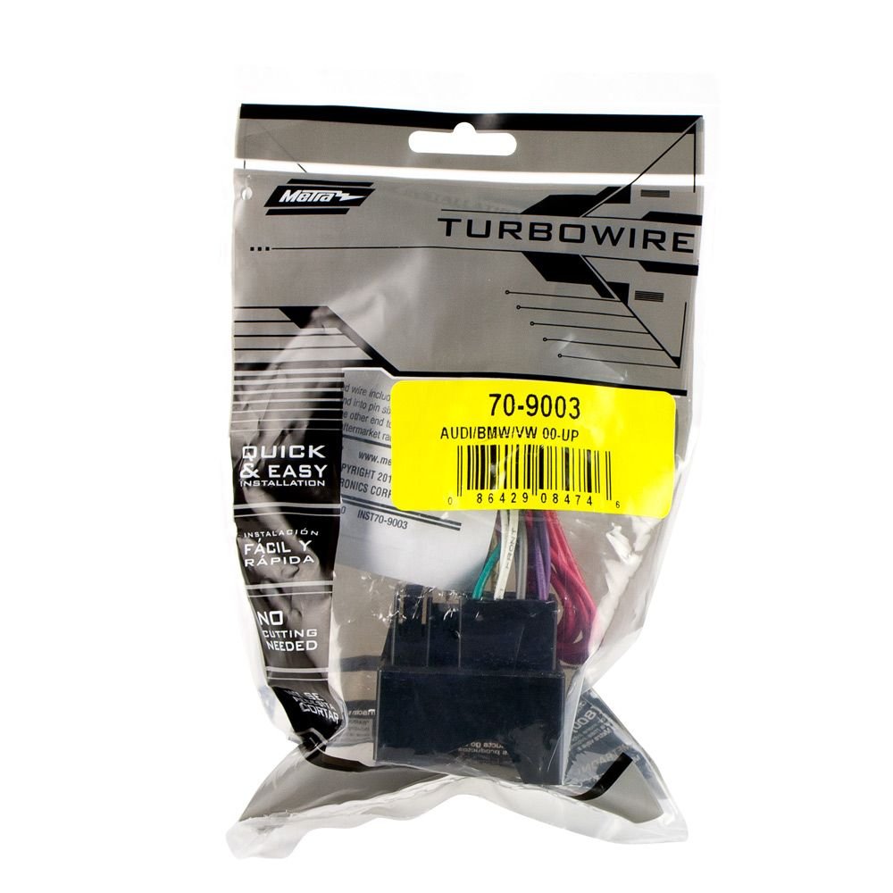 Metra 88-00-9008 VW Pocket Radio Installation Kit for 1999-2006 Models & Metra 70-9003 Radio Wiring Harness Compatible with Audi/BMW/VW 2002 and Newer - Perfect for Car Stereo Upgrades and DIY Installations