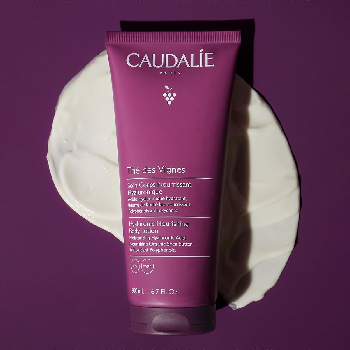 Caudalie Thé des Vignes Hyaluronic Nourishing Body Lotion - Hydrating & Moisturizing Dry Skin Care for Women & Men - Perfect for Daily Use, After Shower & Before Bed