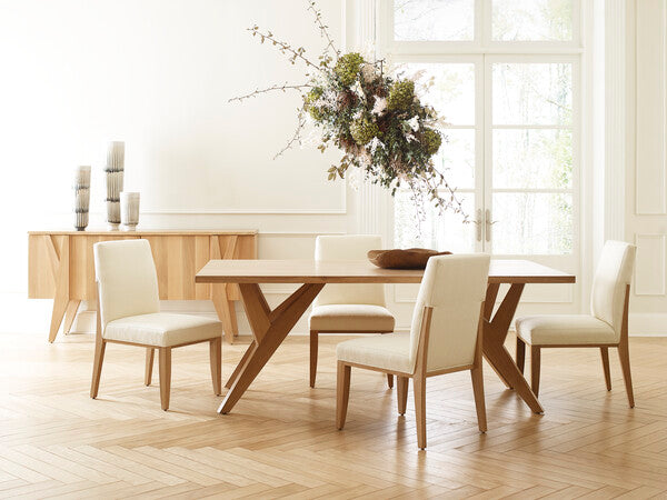 Yarrow Dining Table - Modern Solid Wood Kitchen Table for 6 - Perfect for Family Dinners & Entertaining Guests