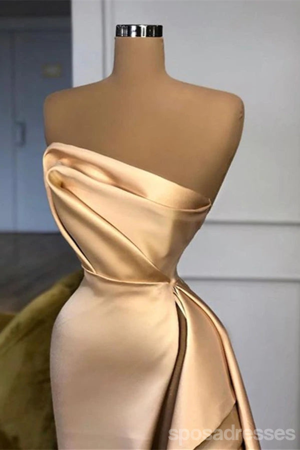Elegant Champagne Mermaid Sweetheart High Slit Long Prom Dresses for Women - Perfect for Formal Events, Homecoming, and Evening Parties