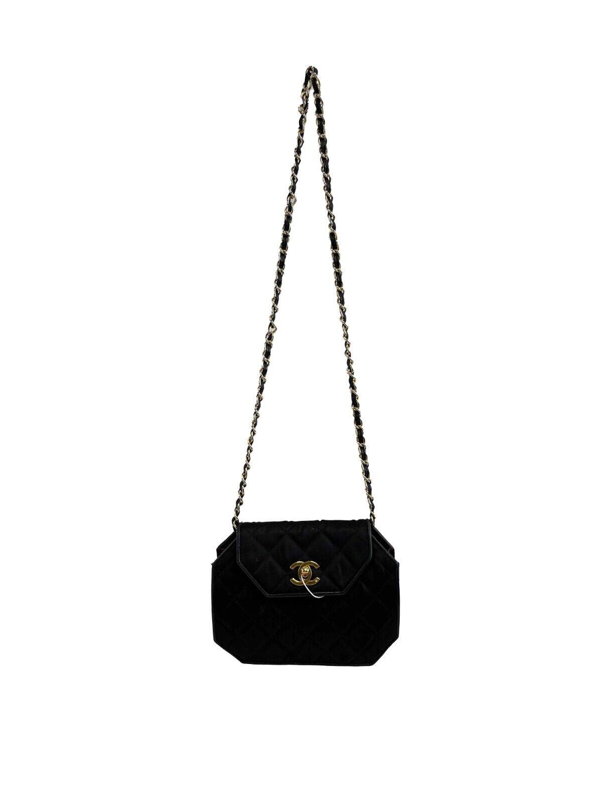 Vintage Chanel 90s Black Quilted Octagon CC Shoulder Bag - Luxury Designer Handbag for Women | Perfect for Evening Parties, Date Nights & Special Occasions