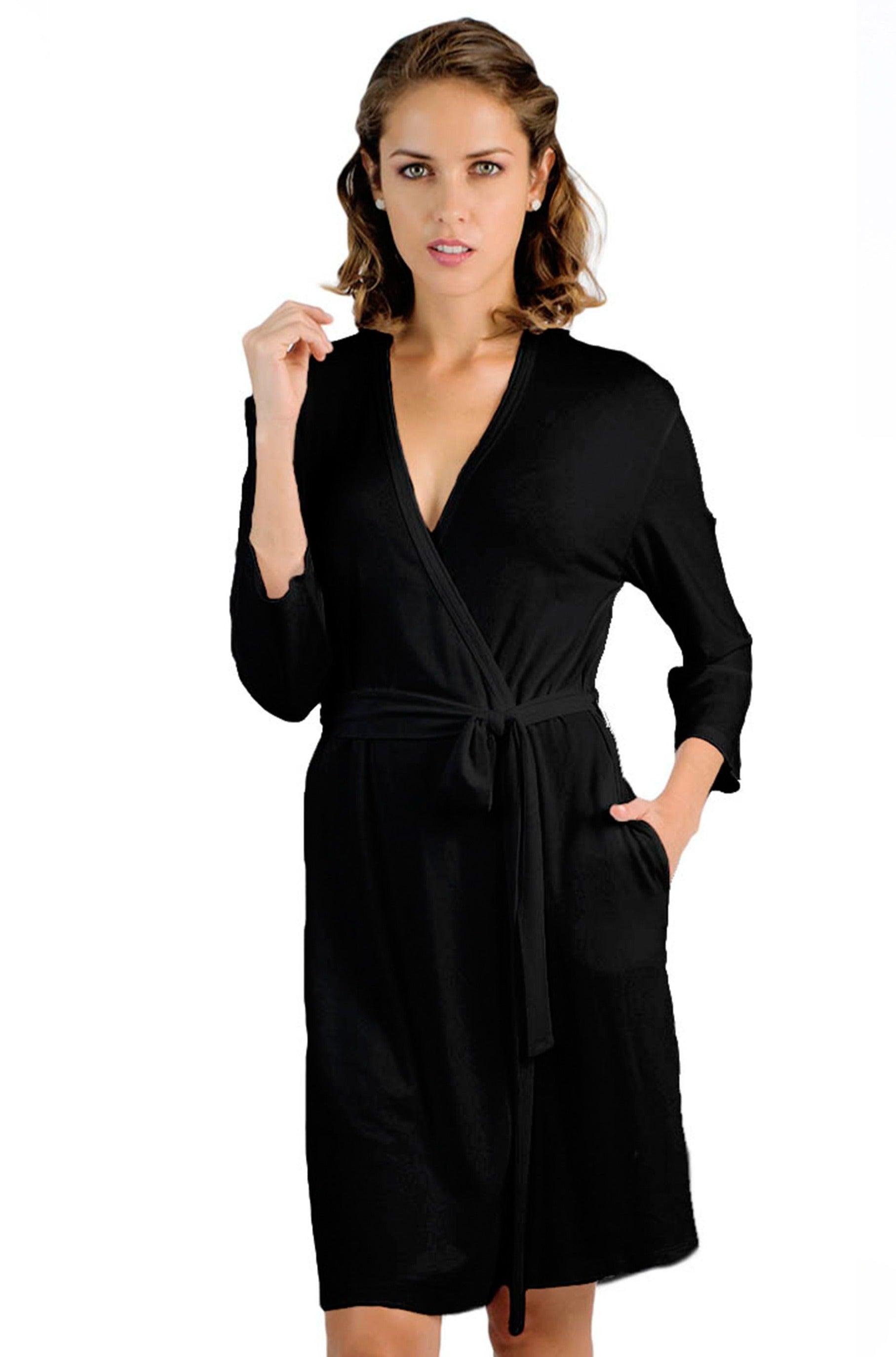 Soft & Cozy Three Quarter Sleeve Kimono Robe for Women - Lightweight Lounge Wear for Spa, Yoga & Relaxation at Home