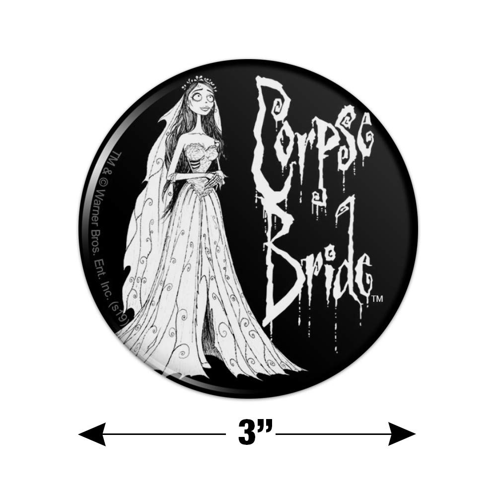 Corpse Bride Logo & Silhouette Fridge Magnets - Gothic Kitchen Decor for Refrigerators, Lockers & Whiteboards - Perfect for Halloween, Movie Nights & Tim Burton Fans
