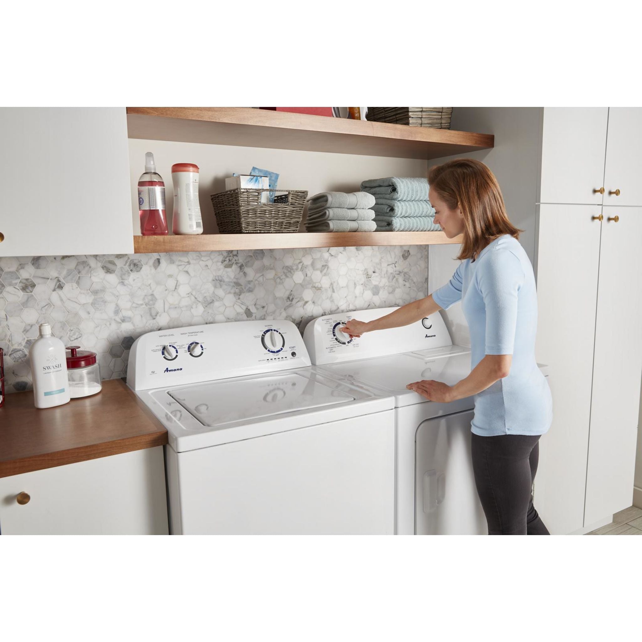 Amana YNED4655EW White Electric Dryer - Large Capacity, Energy Efficient for Home Laundry Room | Perfect for Families, Apartments & Laundry Centers